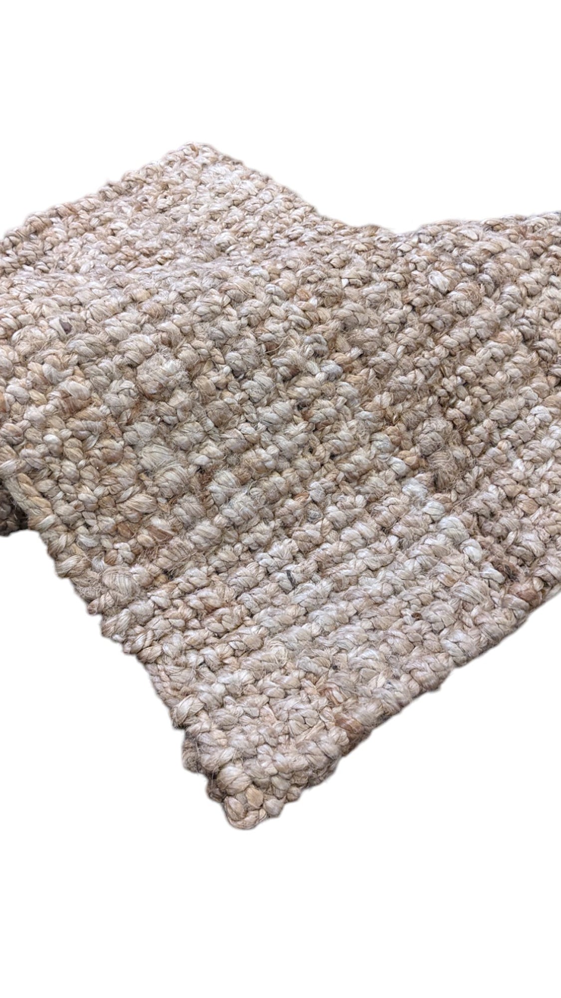 Chunky Natural Jute Rug - 82 x 58 cm