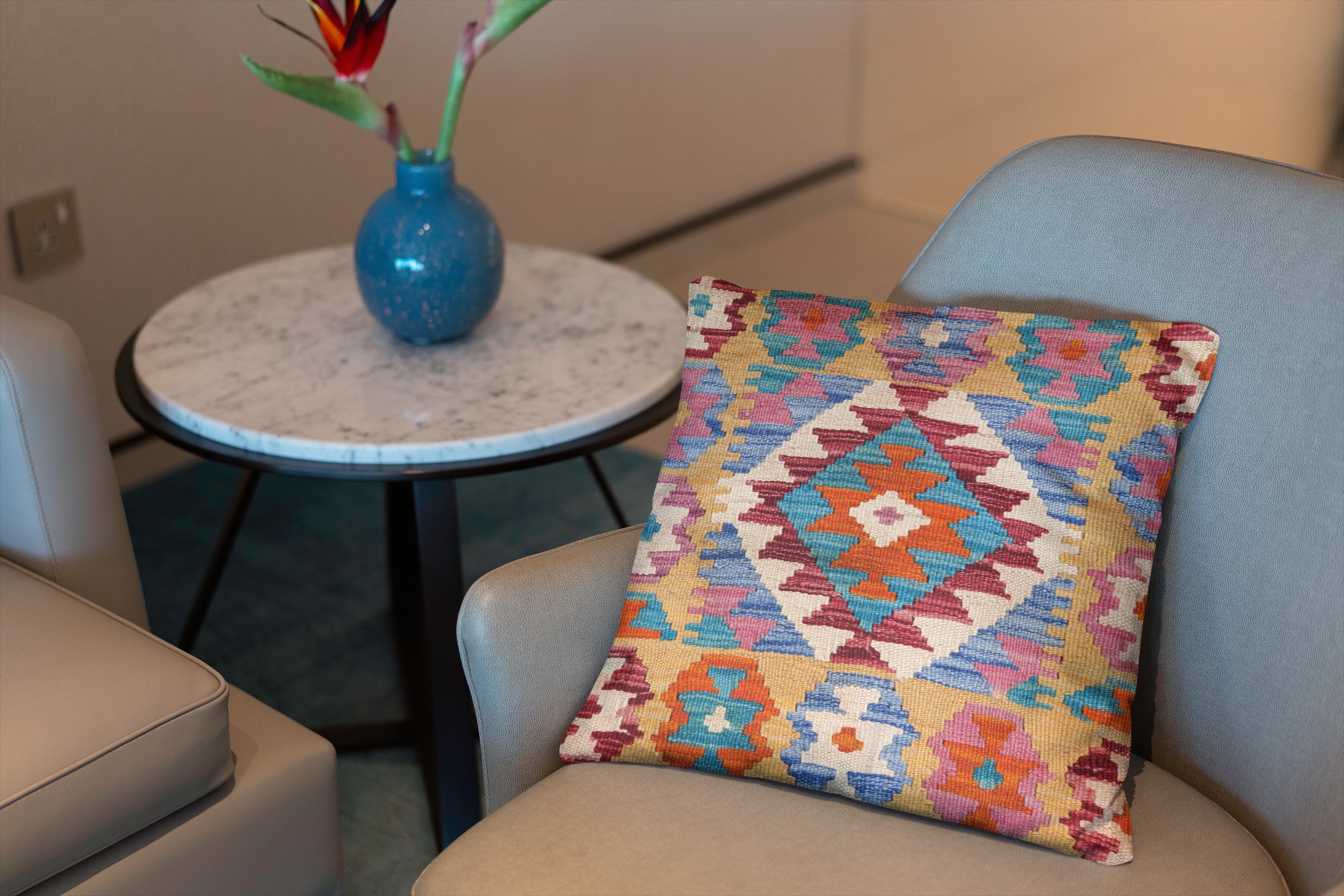 Afghan Kilim Cushion Cover - 45 x 45 cm