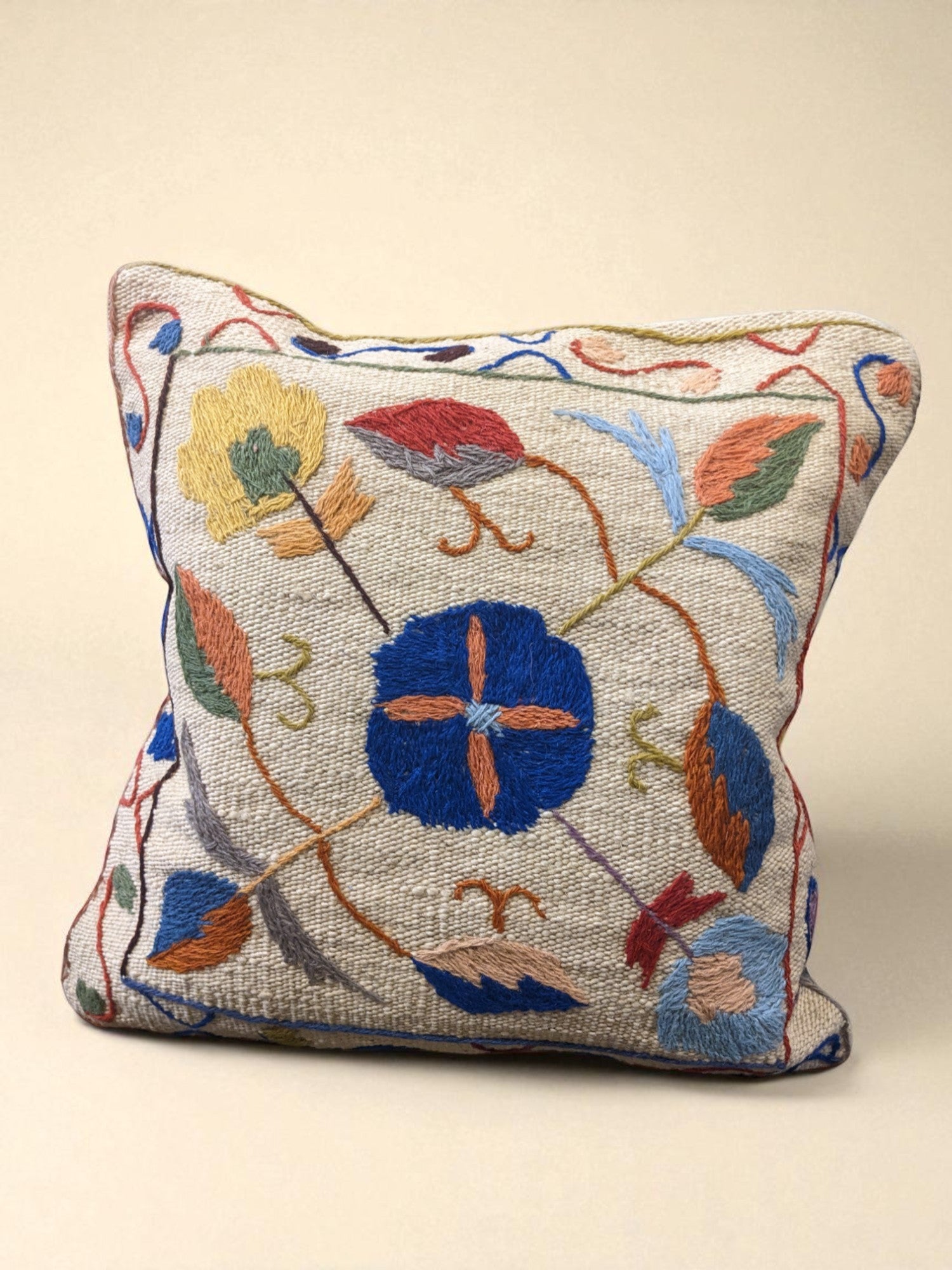 Suzani Hand Embroidered Cushion Cover - 45 x 45 cm
