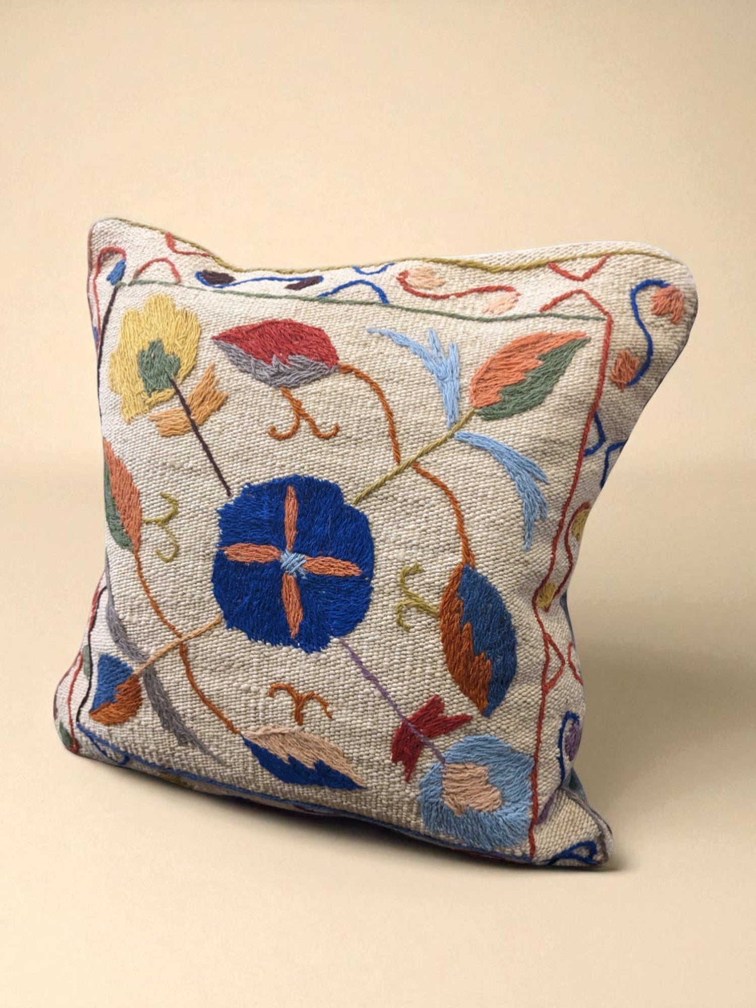 Suzani Hand Embroidered Cushion Cover - 45 x 45 cm