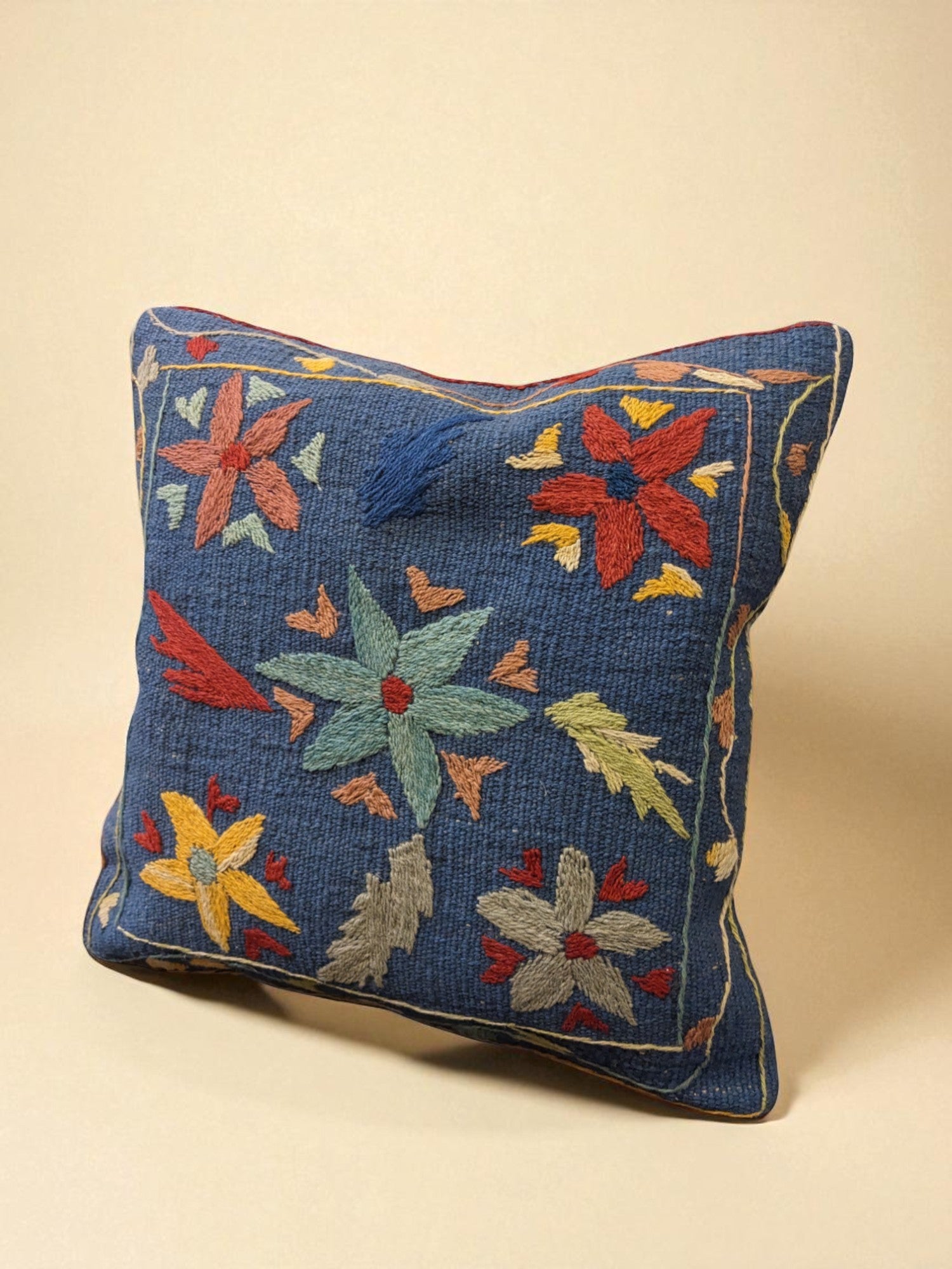 Suzani Hand Embroidered Cushion Cover - 45 x 45 cm