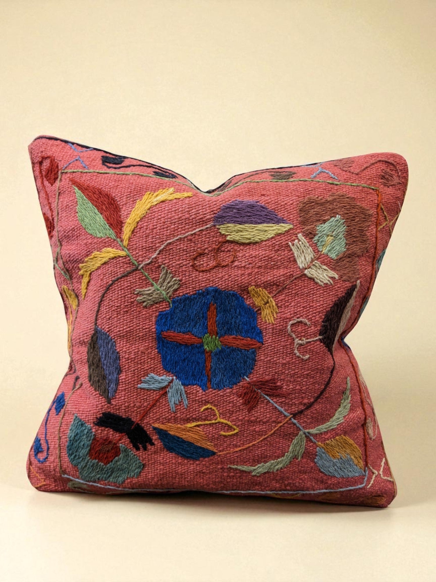 Suzani Hand Embroidered Cushion Cover - 45 x 45 cm