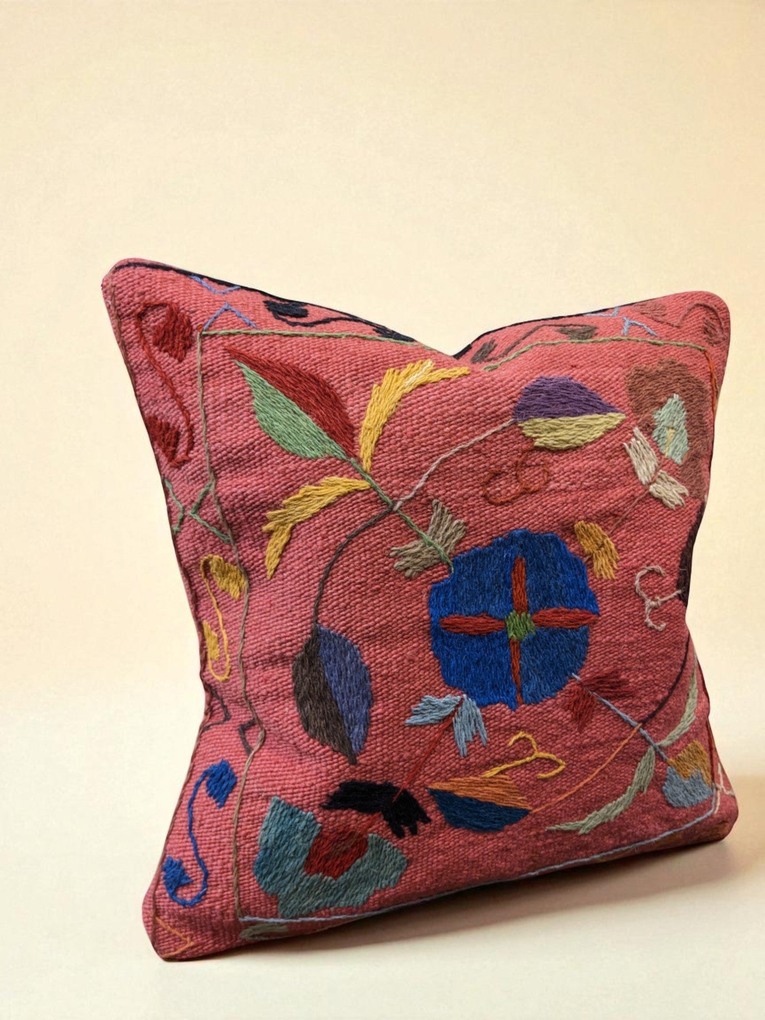 Suzani Hand Embroidered Cushion Cover - 45 x 45 cm