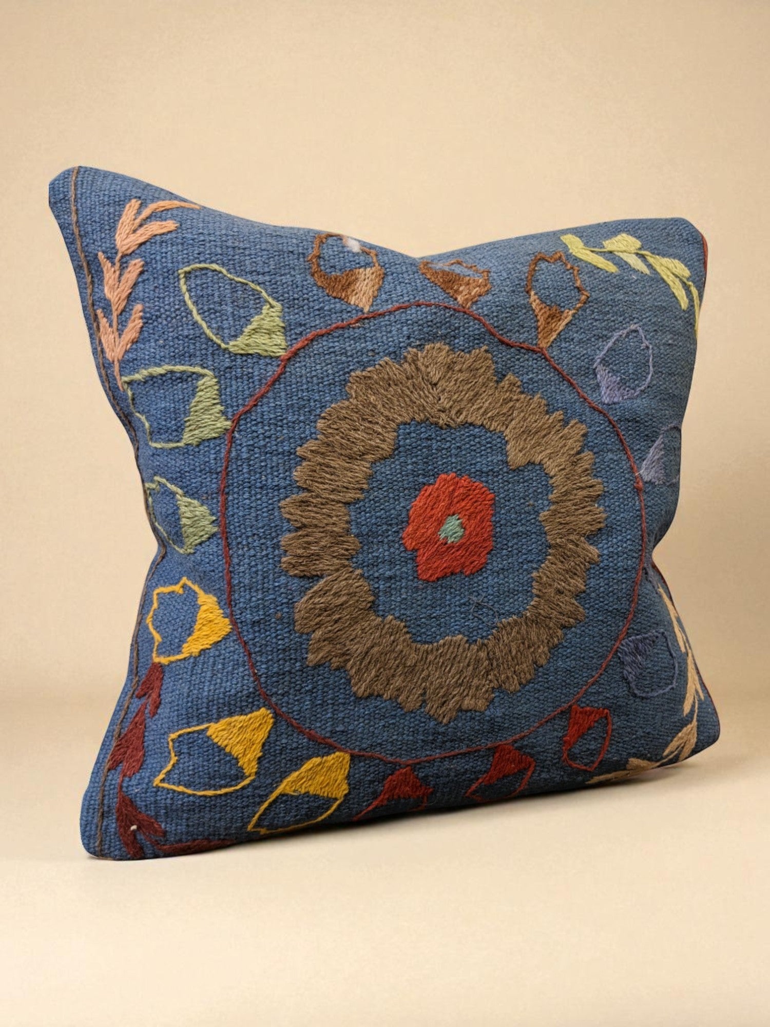 Suzani Hand Embroidered Cushion Cover - 45 x 45 cm