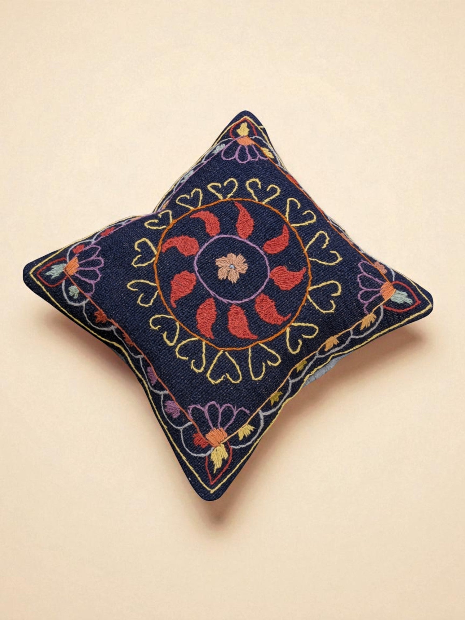 Suzani Hand Embroidered Cushion Cover - 45 x 45 cm