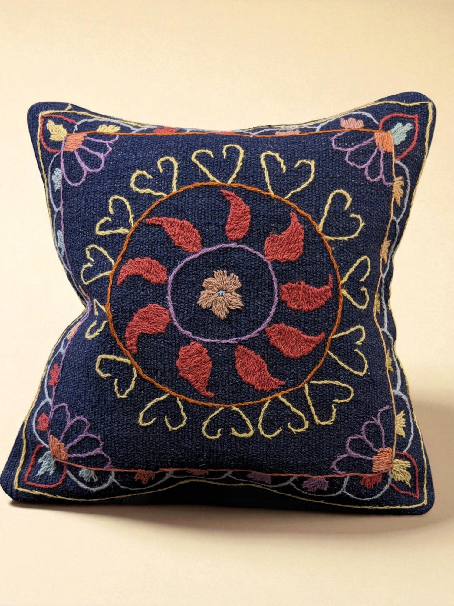 Suzani Hand Embroidered Cushion Cover - 45 x 45 cm