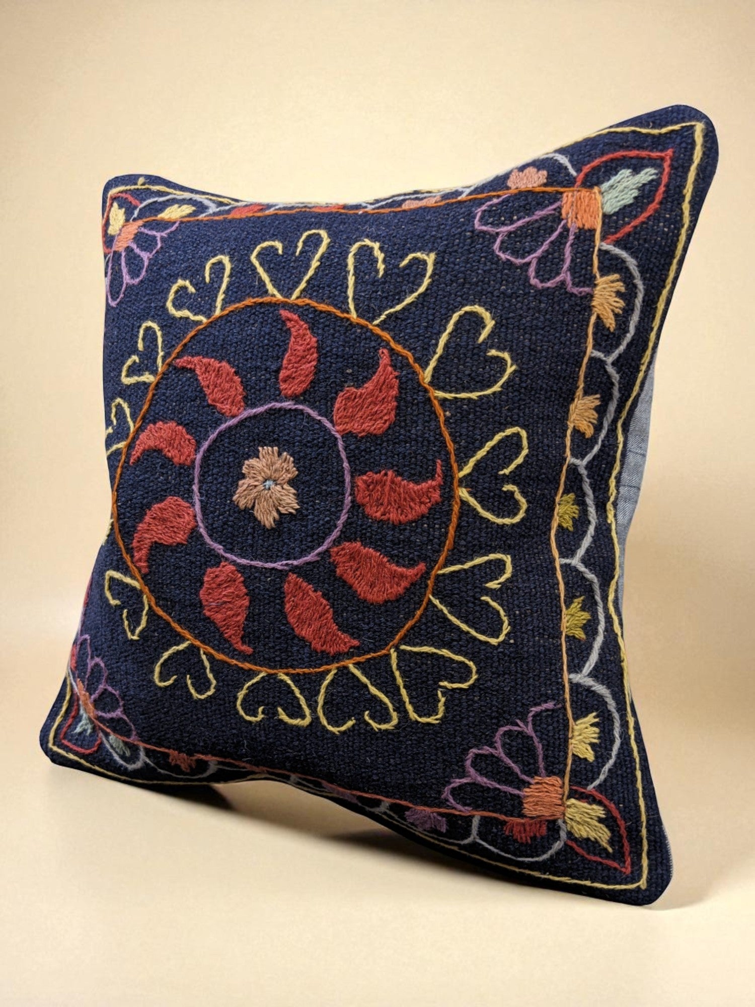 Suzani Hand Embroidered Cushion Cover - 45 x 45 cm