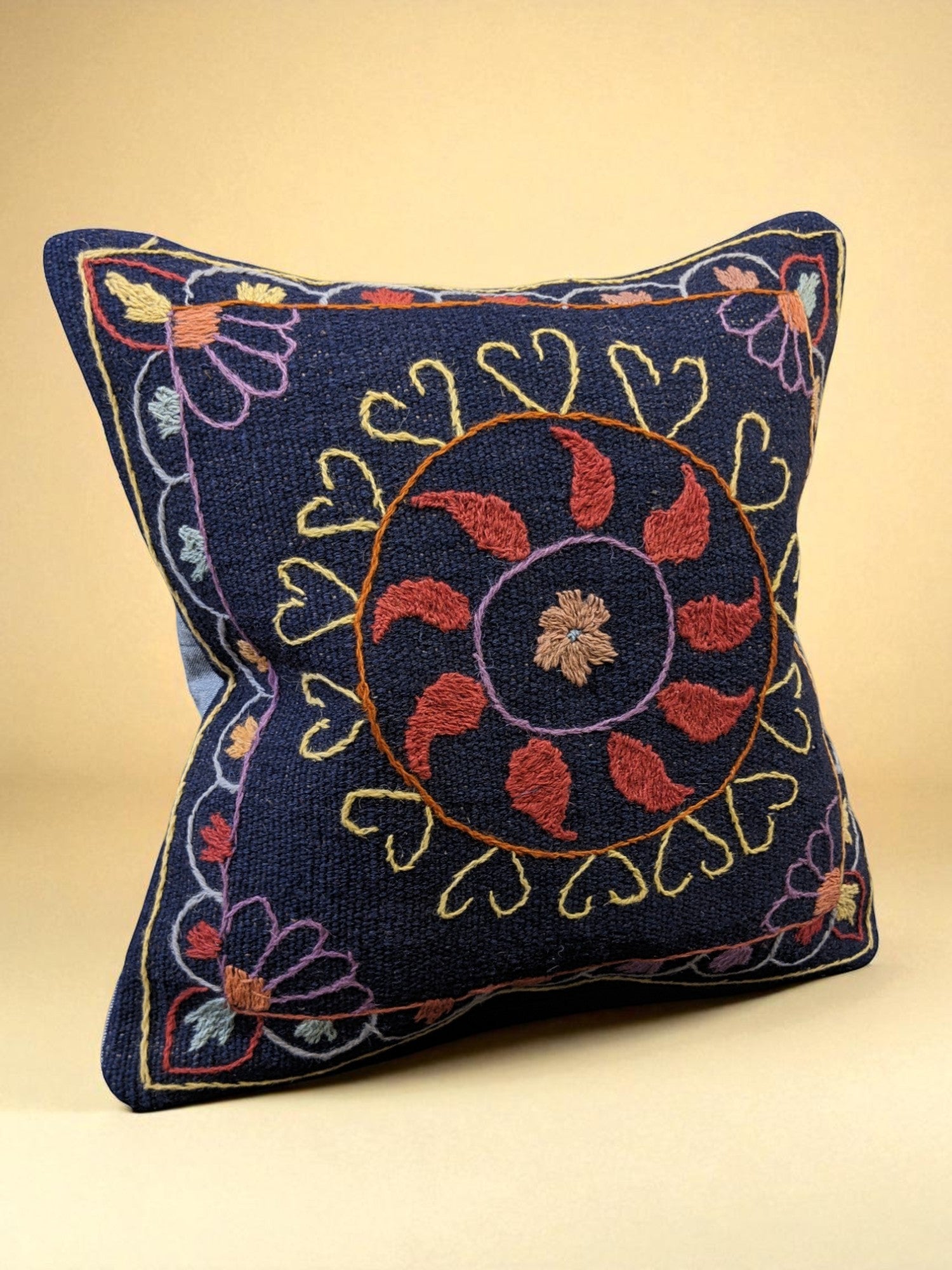 Suzani Hand Embroidered Cushion Cover - 45 x 45 cm
