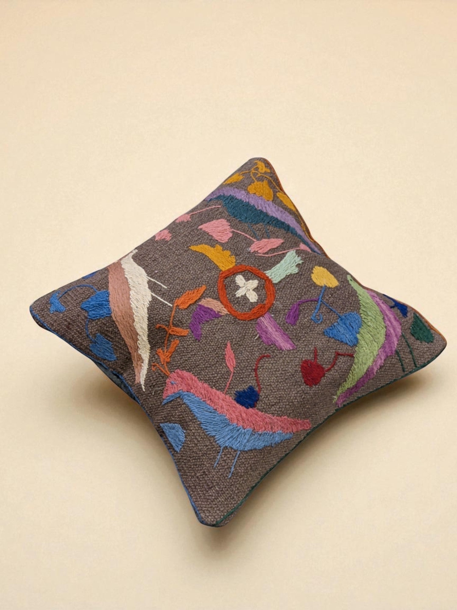 Suzani Hand Embroidered Cushion Cover - 45 x 45 cm