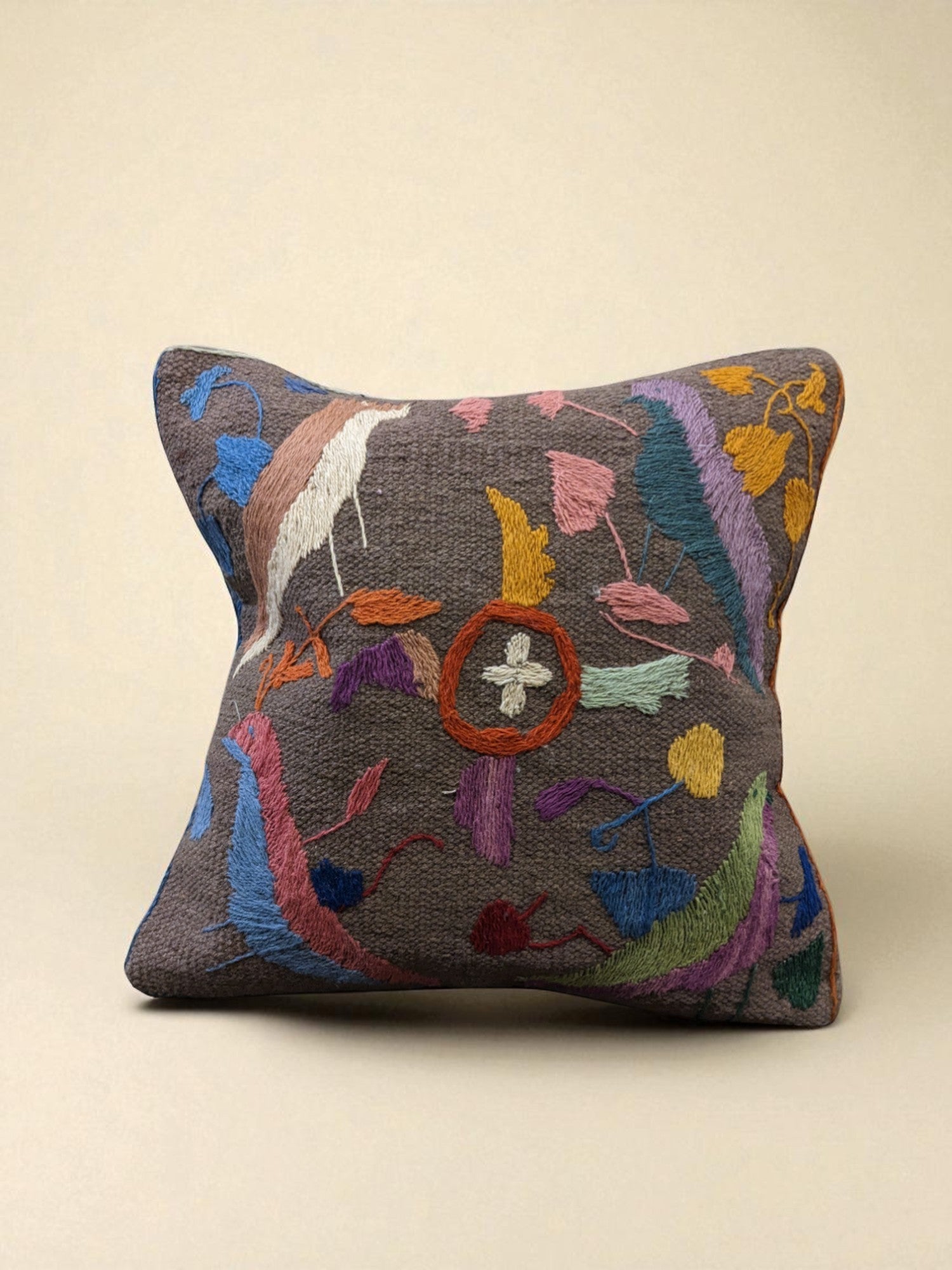 Suzani Hand Embroidered Cushion Cover - 45 x 45 cm