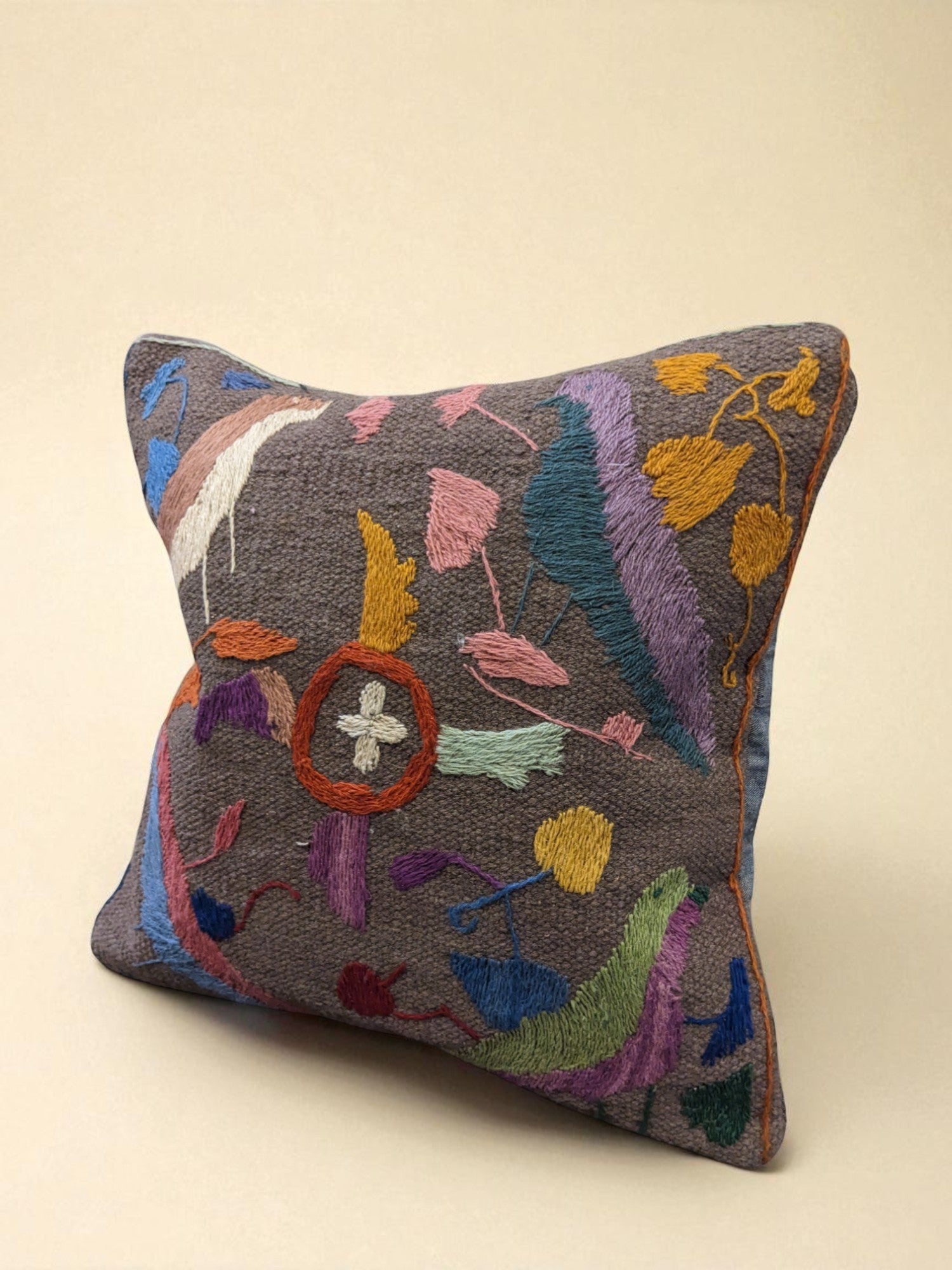 Suzani Hand Embroidered Cushion Cover - 45 x 45 cm