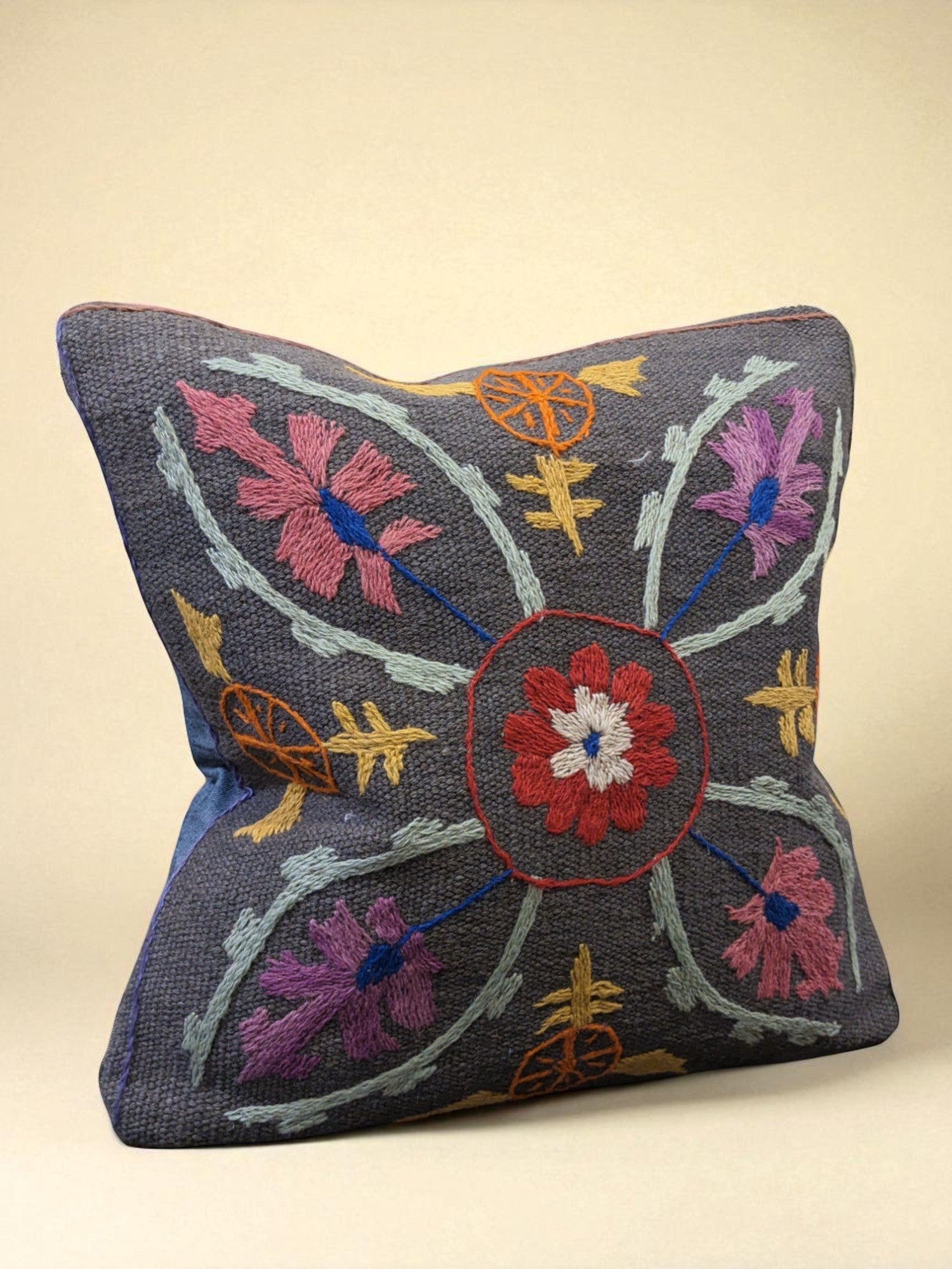 Suzani Hand Embroidered Cushion Cover - 45 x 45 cm