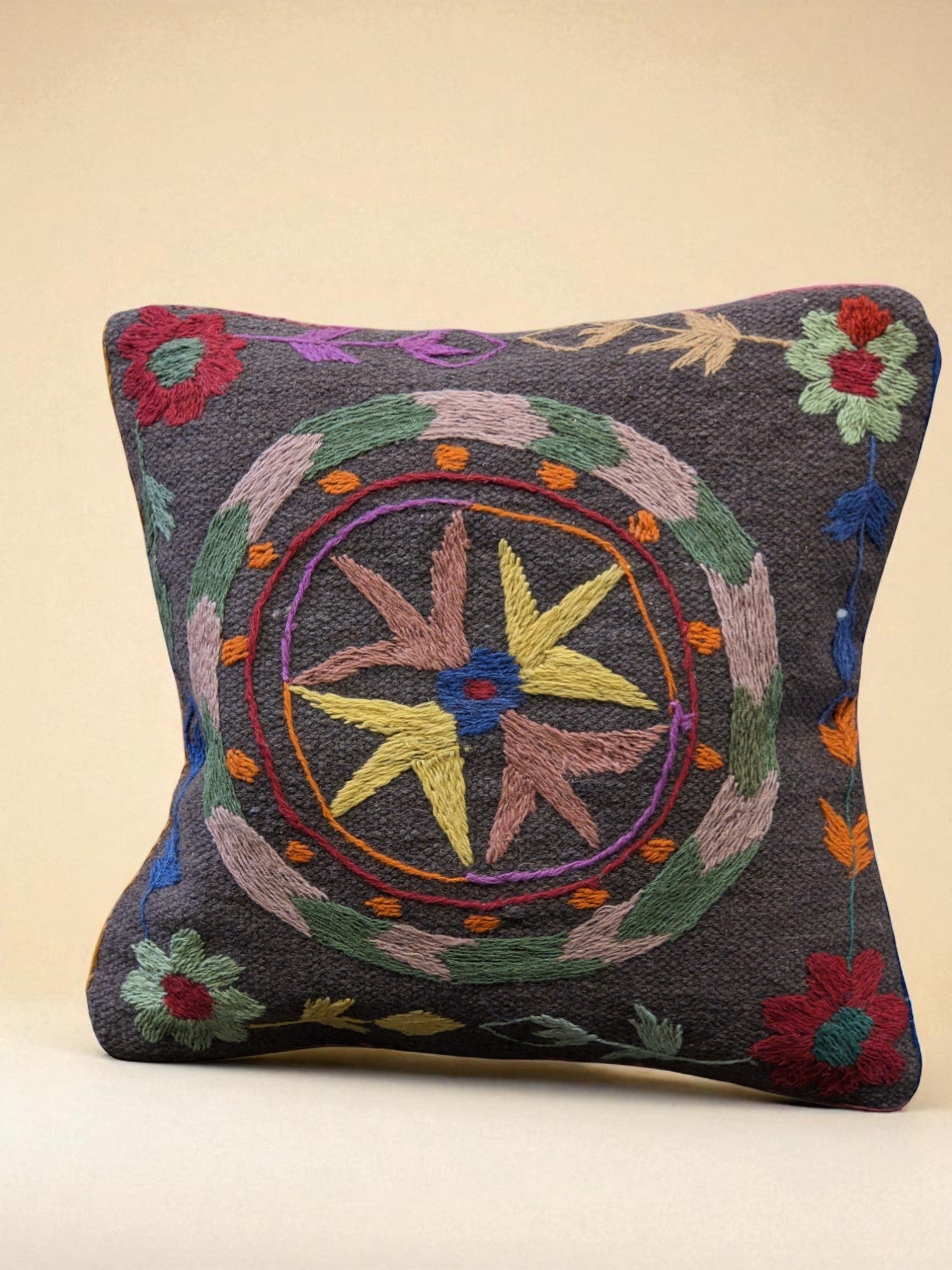 Suzani Hand Embroidered Cushion Cover - 45 x 45 cm