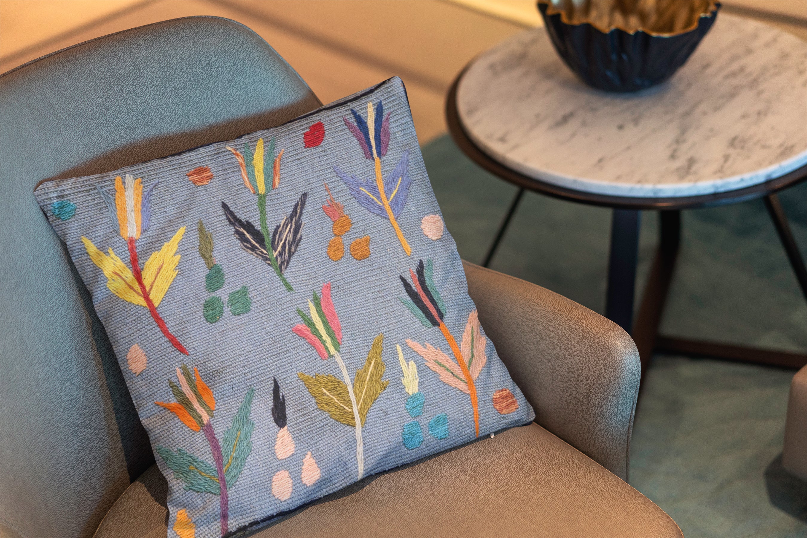 Suzani Hand Embroidered Cushion Cover - 45 x 45 cm