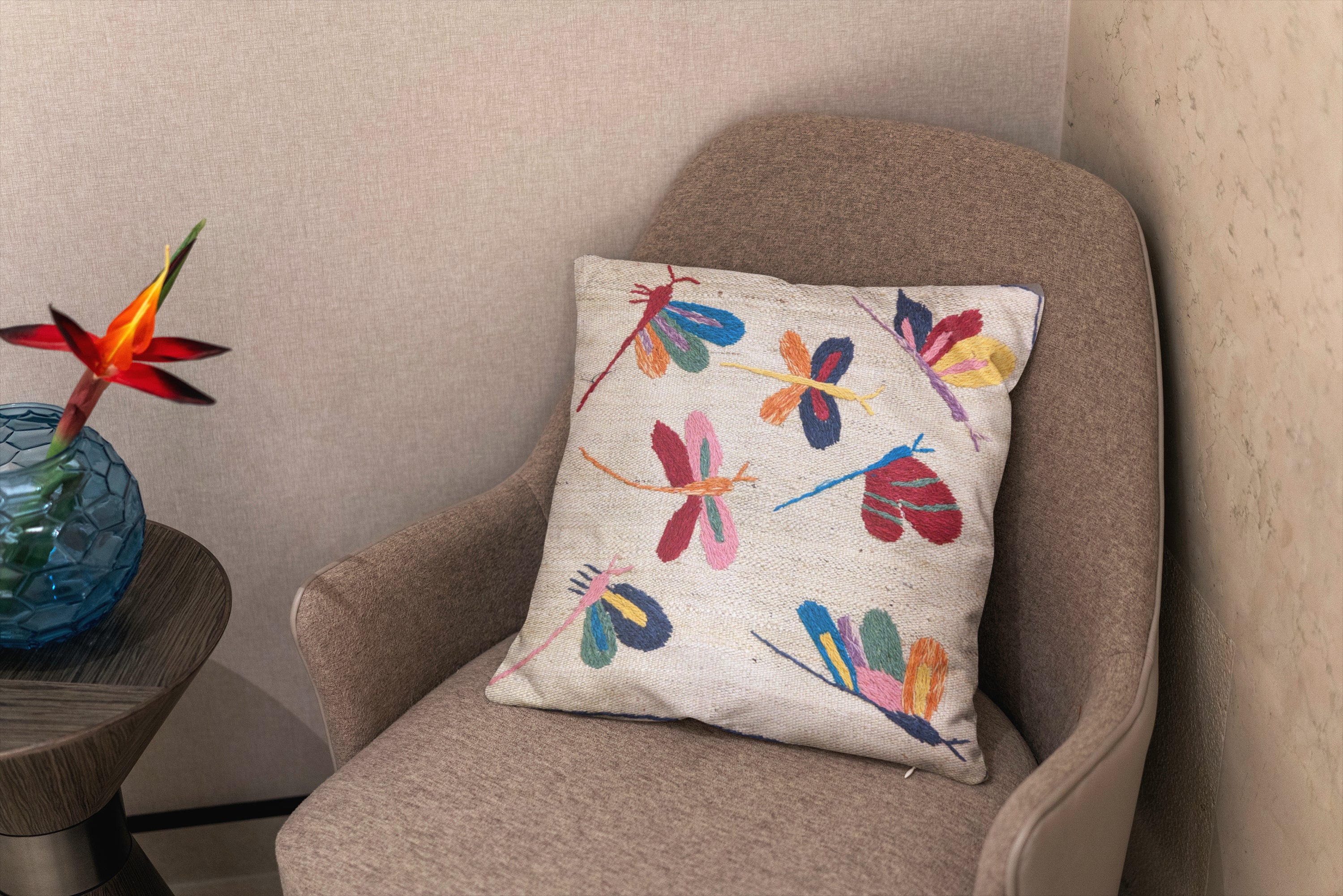 Suzani Hand Embroidered Cushion Cover - 45 x 45 cm