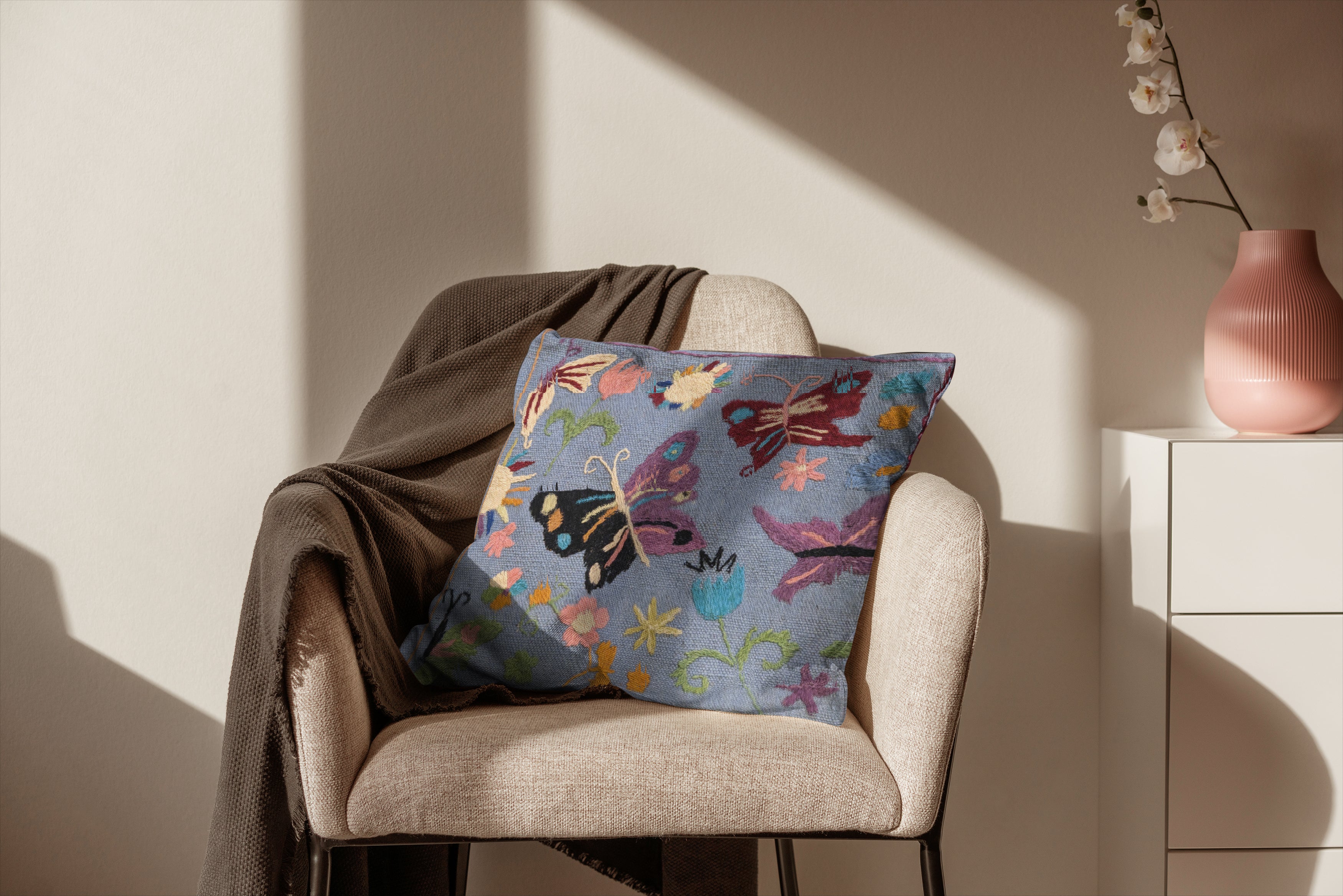 Suzani Hand Embroidered Cushion Cover - 45 x 45 cm