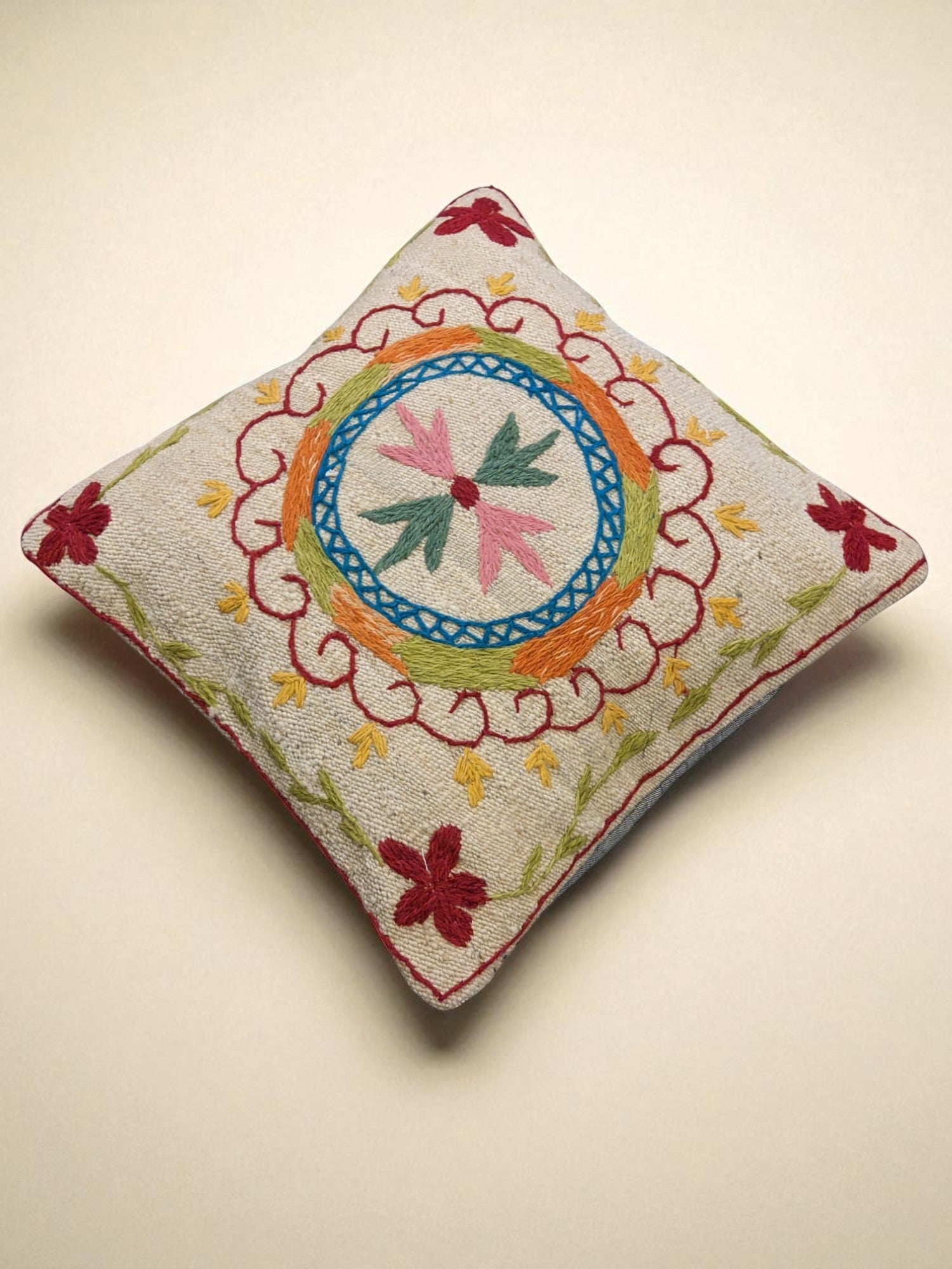 Suzani Hand Embroidered Cushion Cover - 45 x 45 cm