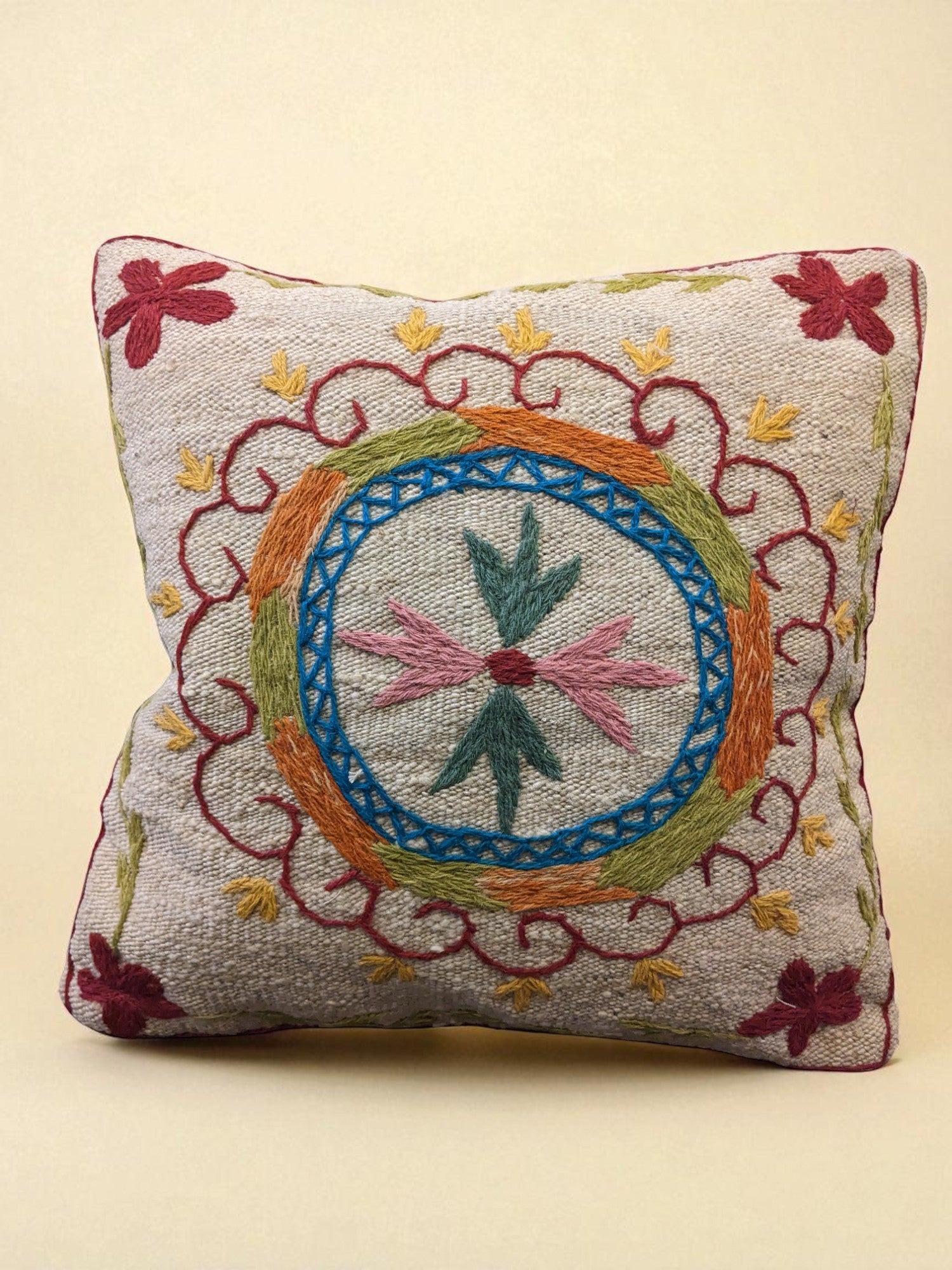 Suzani Hand Embroidered Cushion Cover - 45 x 45 cm