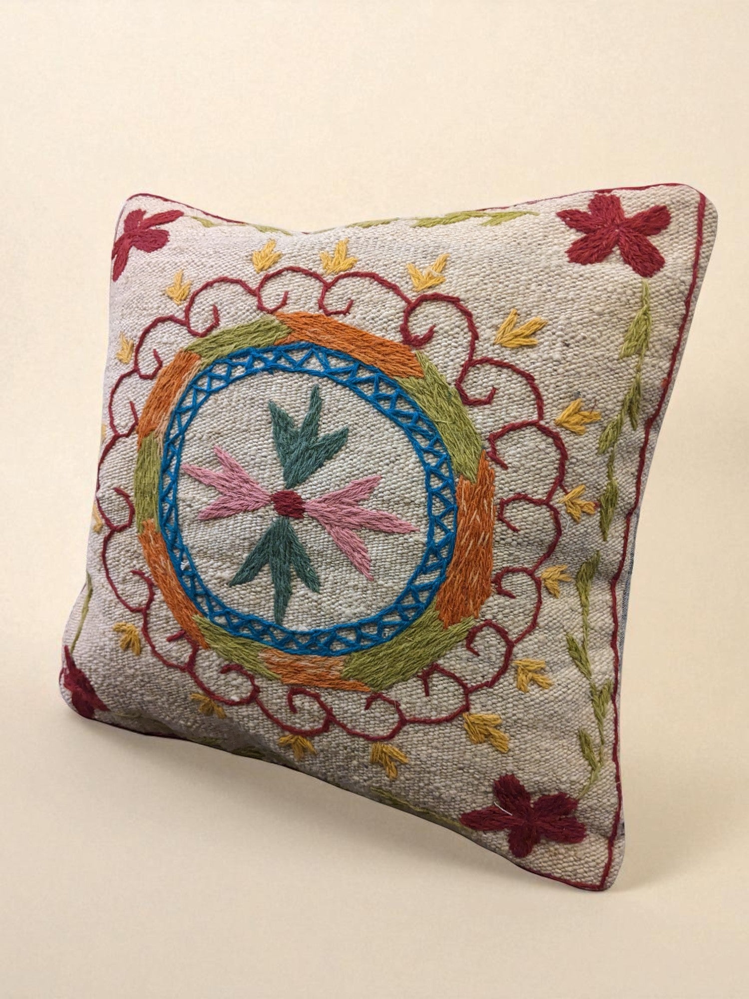 Suzani Hand Embroidered Cushion Cover - 45 x 45 cm