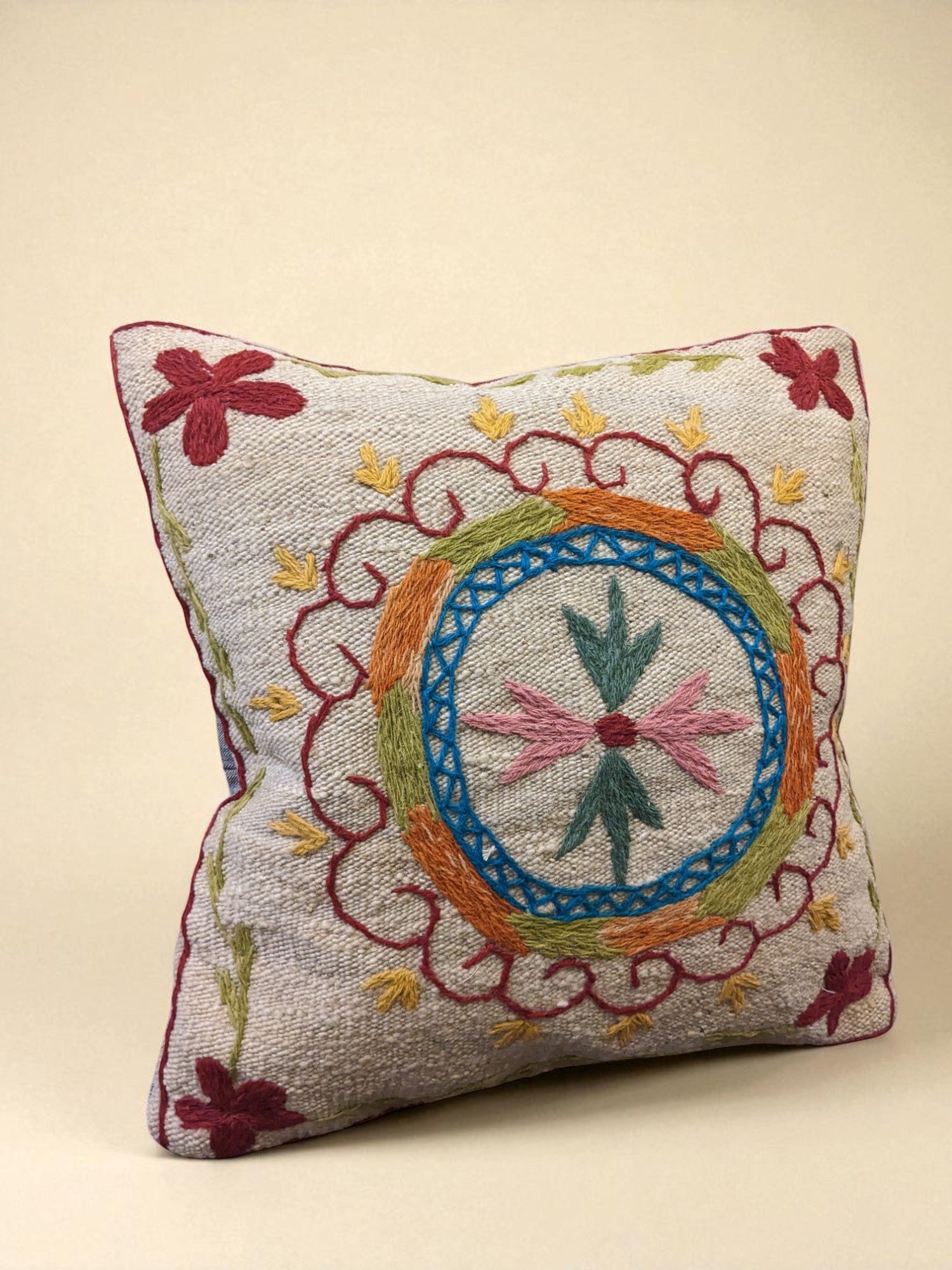 Suzani Hand Embroidered Cushion Cover - 45 x 45 cm