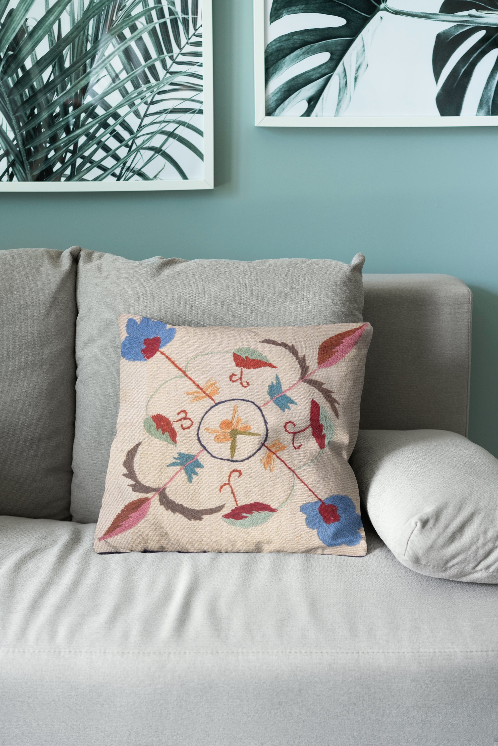 Suzani Hand Embroidered Cushion Cover - 45 x 45 cm
