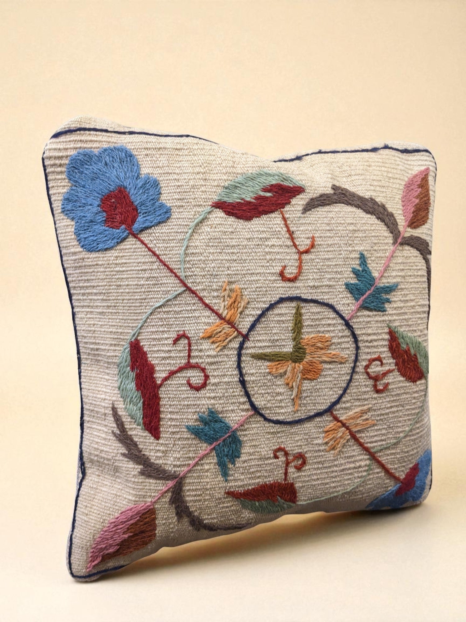 Suzani Hand Embroidered Cushion Cover - 45 x 45 cm