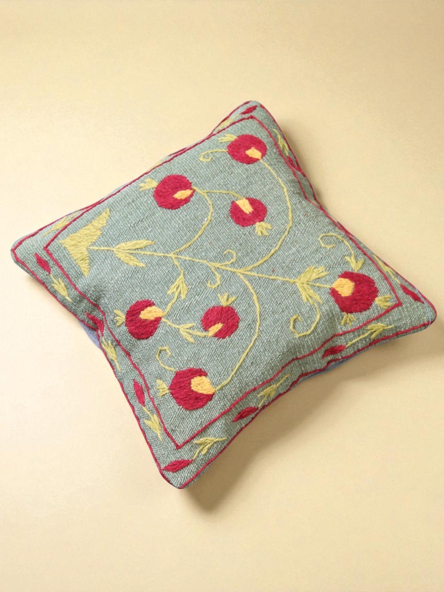 Suzani Hand Embroidered Cushion Cover - 45 x 45 cm