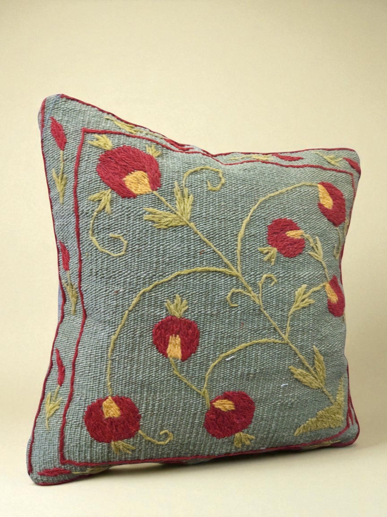 Suzani Hand Embroidered Cushion Cover - 45 x 45 cm