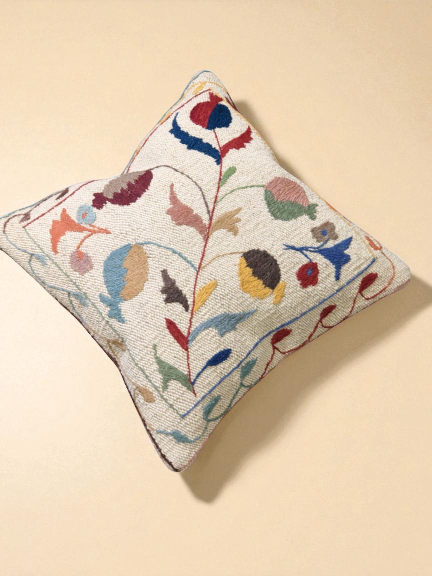 Suzani Hand Embroidered Cushion Cover - 45 x 45 cm