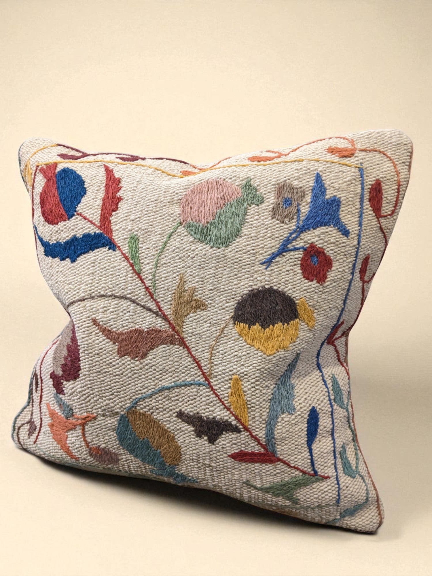 Suzani Hand Embroidered Cushion Cover - 45 x 45 cm