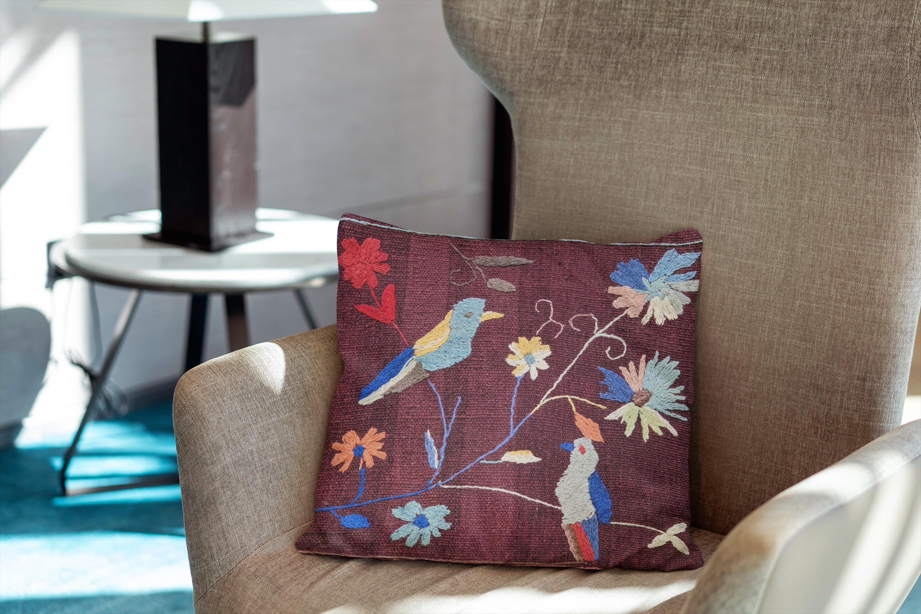 Suzani Hand Embroidered Cushion Cover - 45 x 45 cm