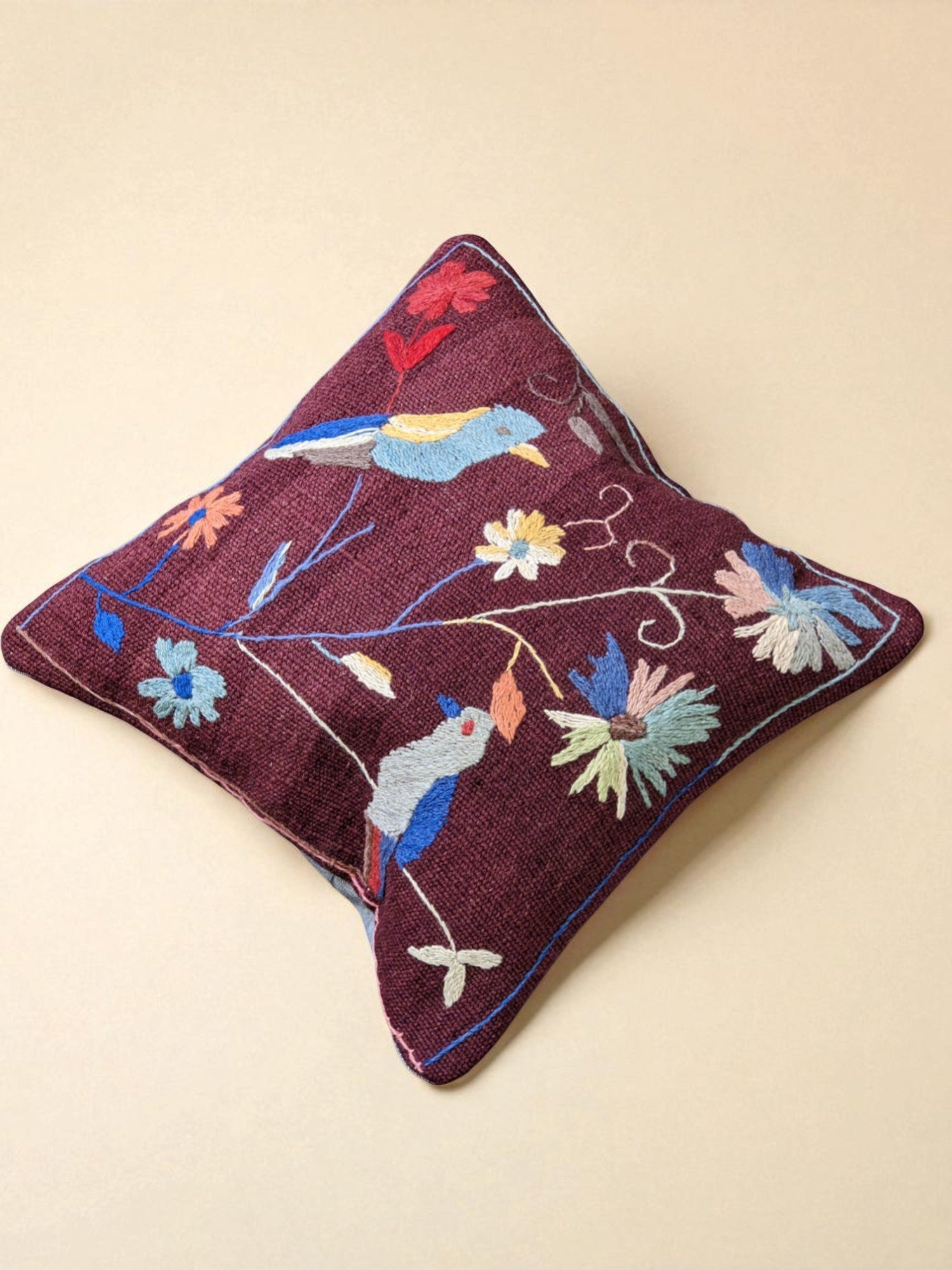 Suzani Hand Embroidered Cushion Cover - 45 x 45 cm