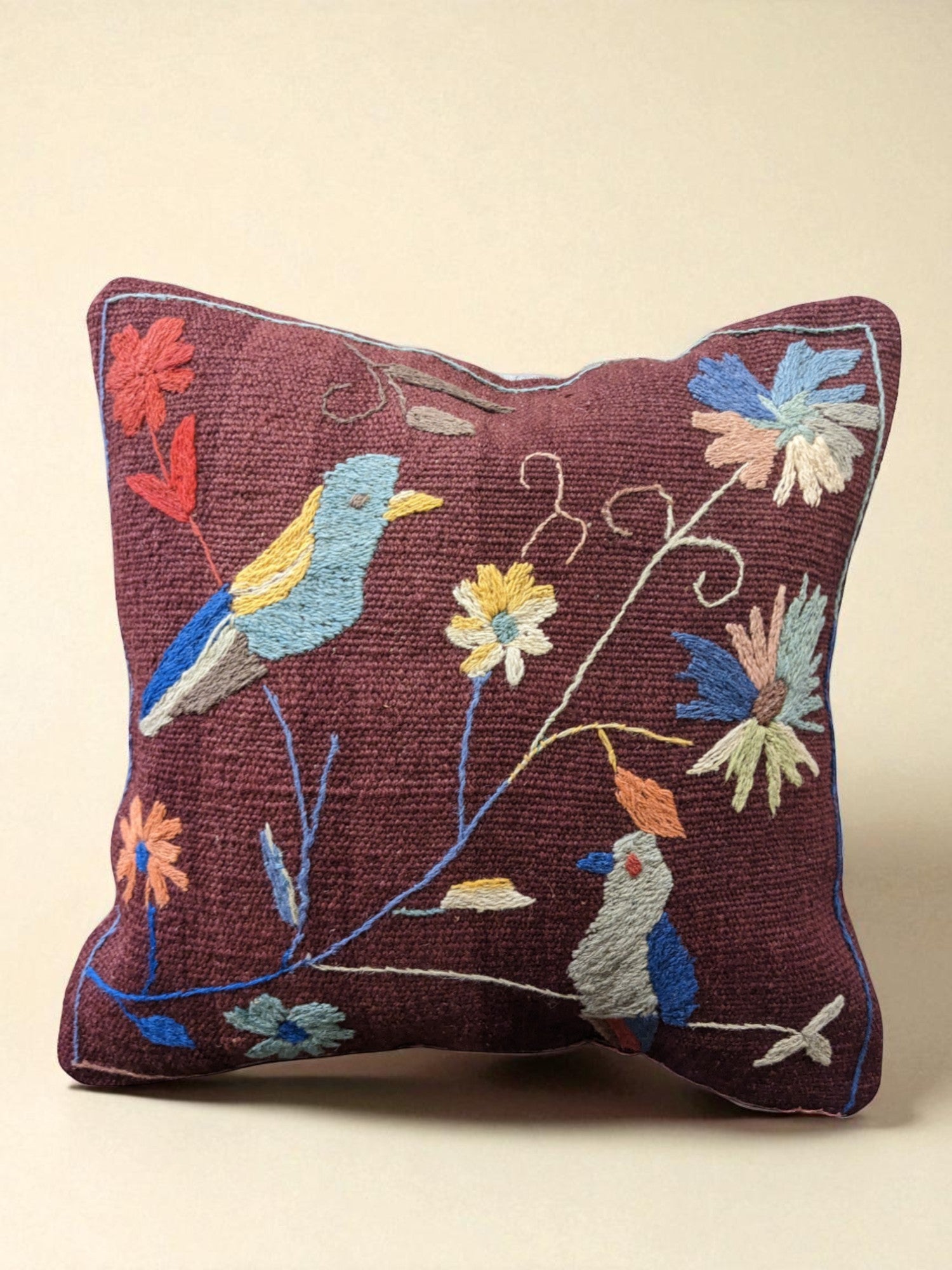 Suzani Hand Embroidered Cushion Cover - 45 x 45 cm