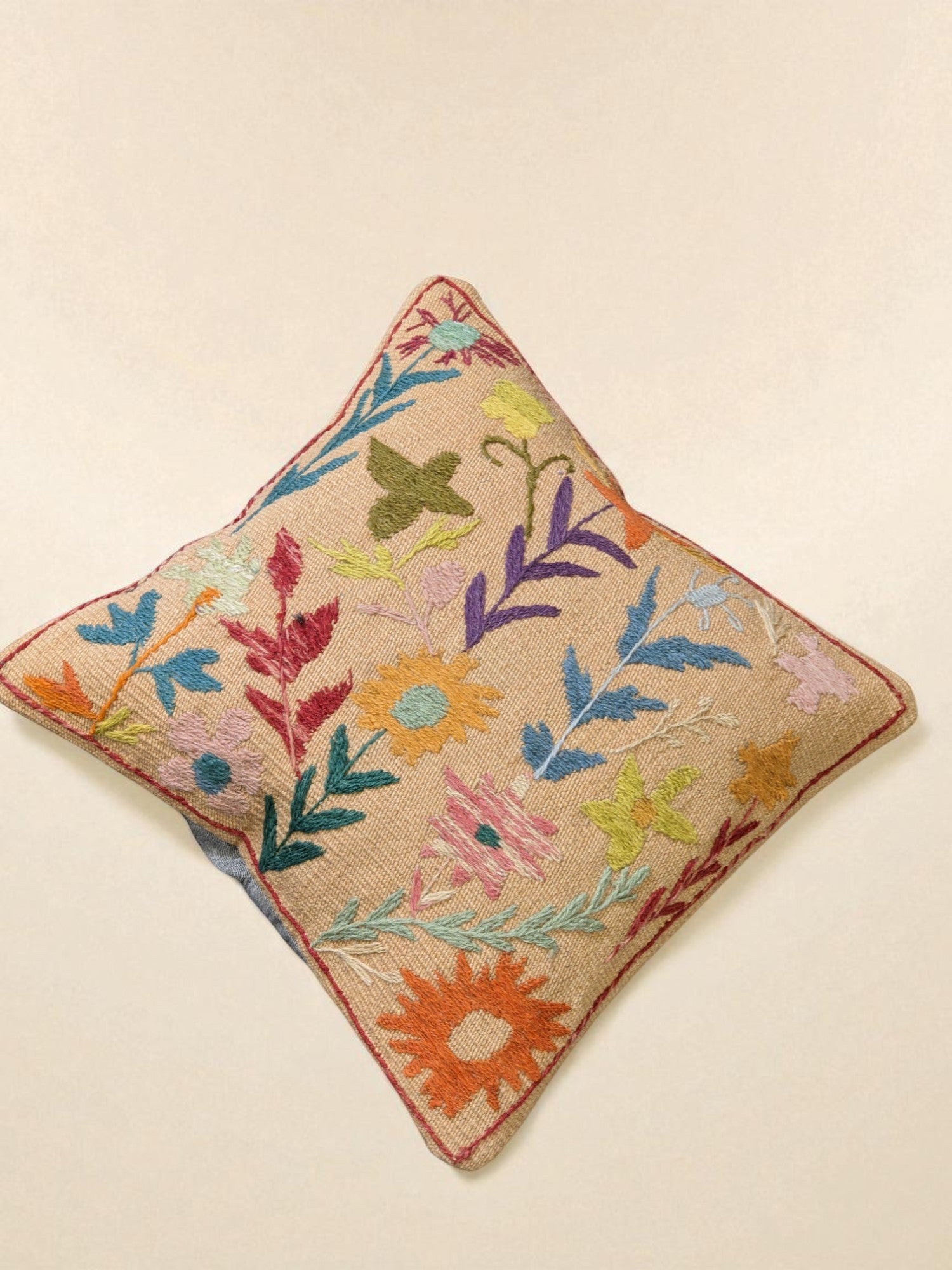 Suzani Hand Embroidered Cushion Cover - 45 x 45 cm