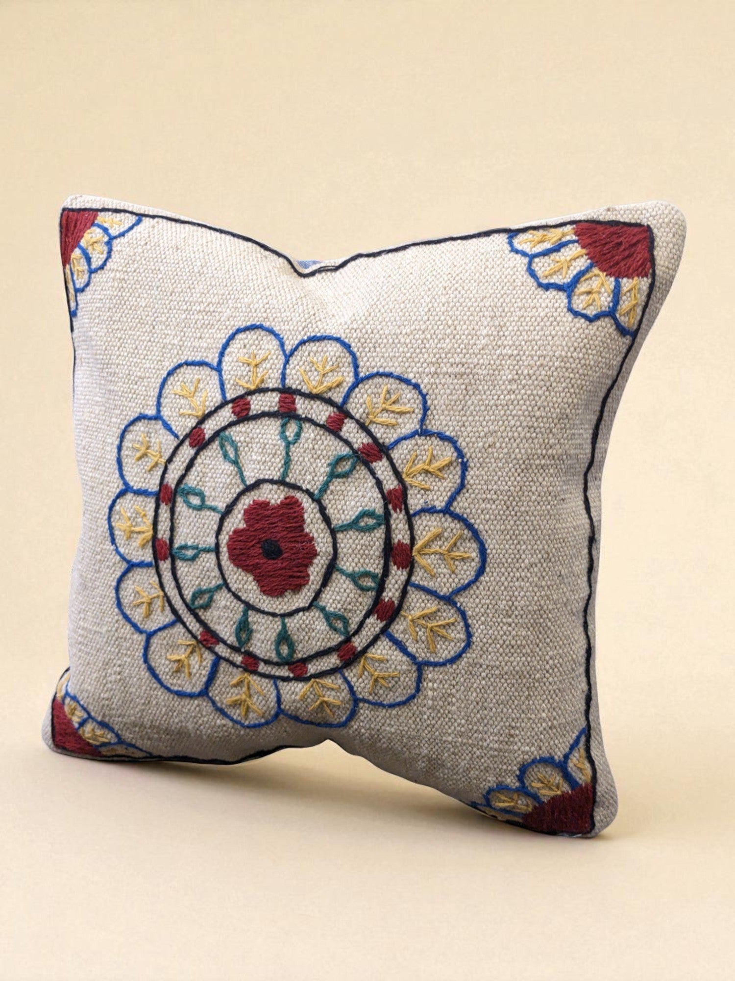 Suzani Hand Embroidered Cushion Cover - 45 x 45 cm