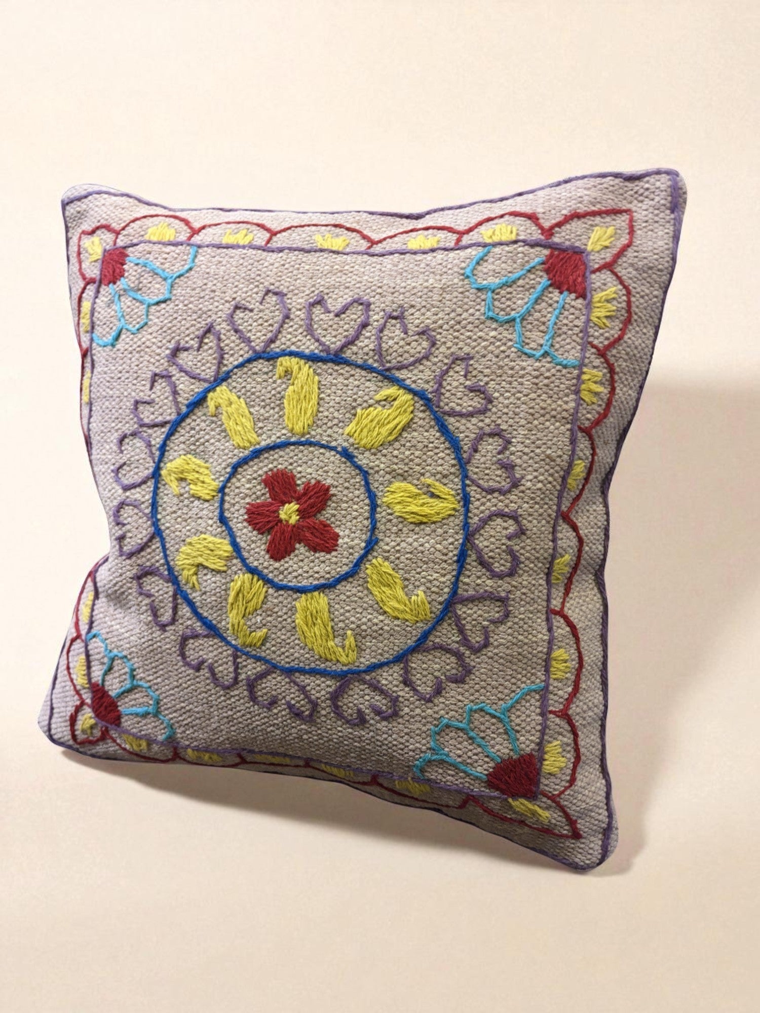 Suzani Hand Embroidered Cushion Cover - 45 x 45 cm