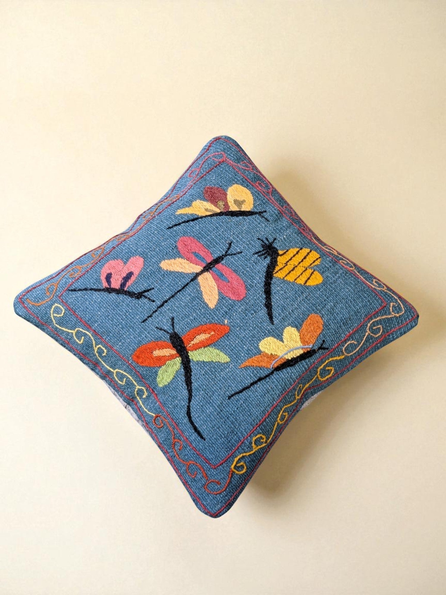 Suzani Hand Embroidered Cushion Cover - 45 x 45 cm
