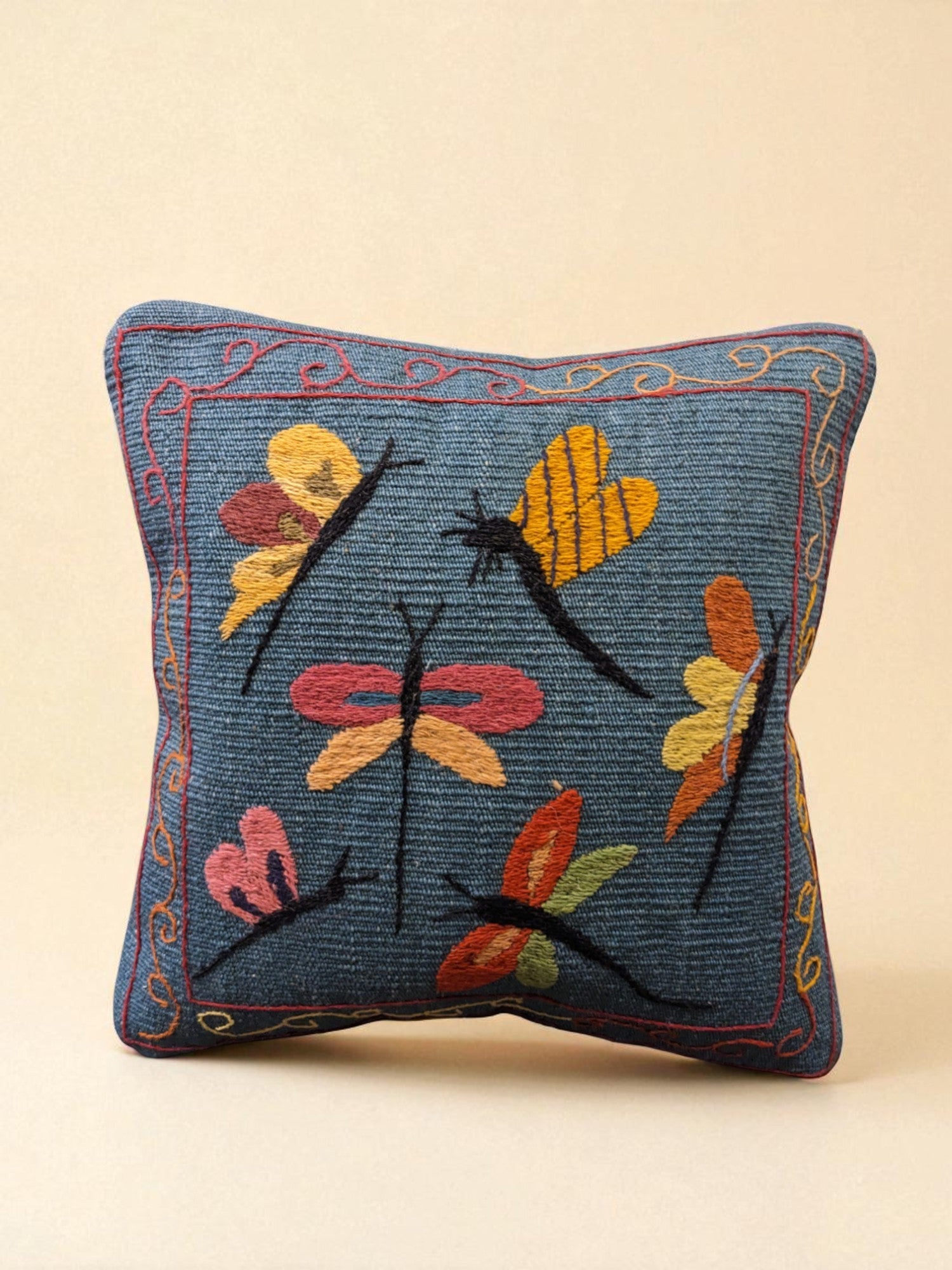 Suzani Hand Embroidered Cushion Cover - 45 x 45 cm