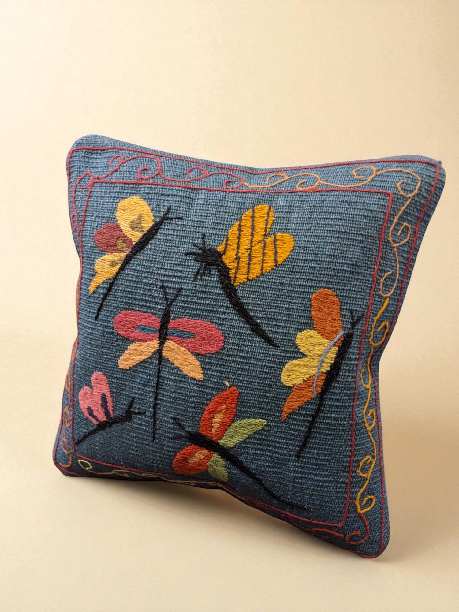 Suzani Hand Embroidered Cushion Cover - 45 x 45 cm