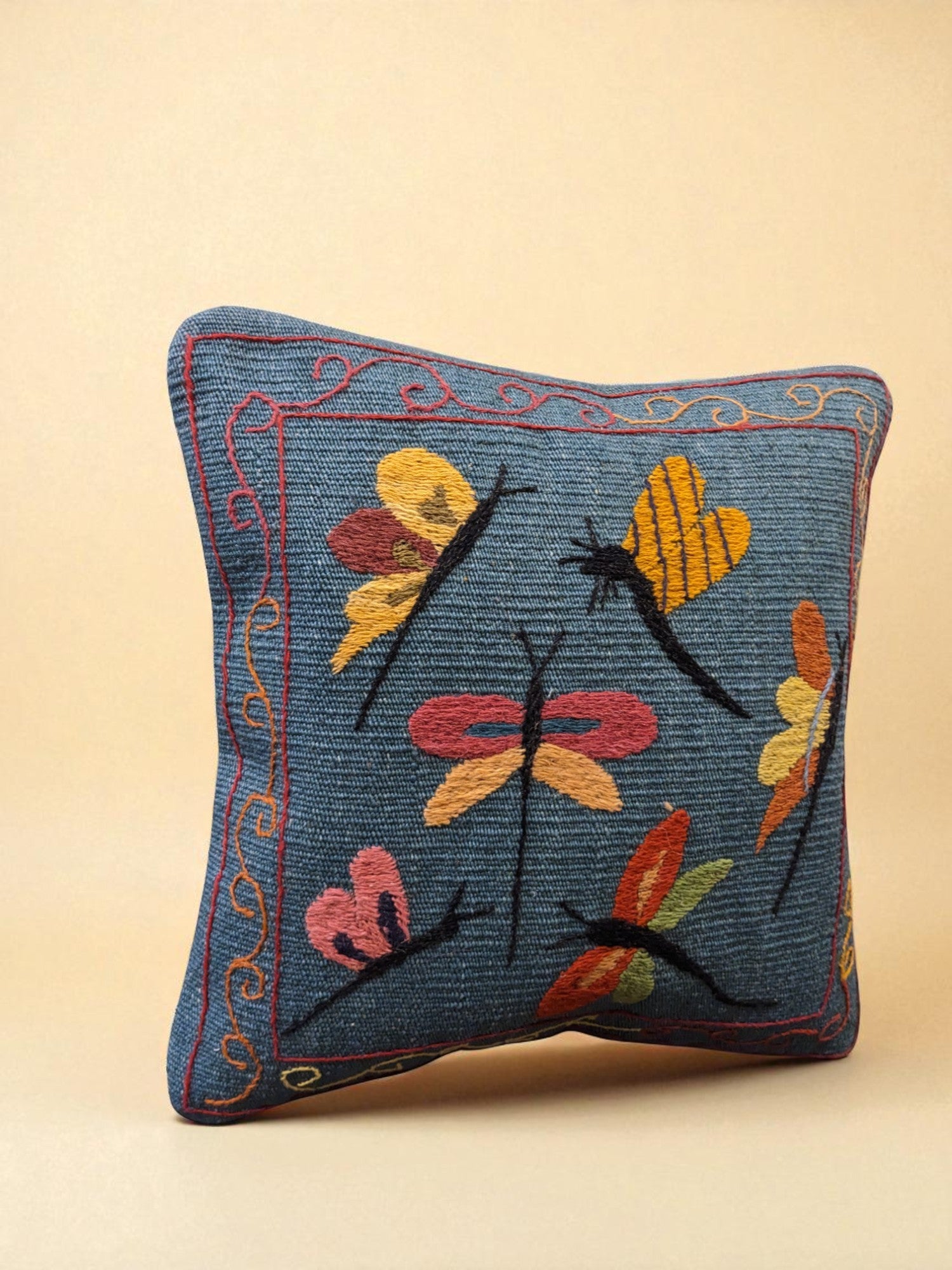 Suzani Hand Embroidered Cushion Cover - 45 x 45 cm