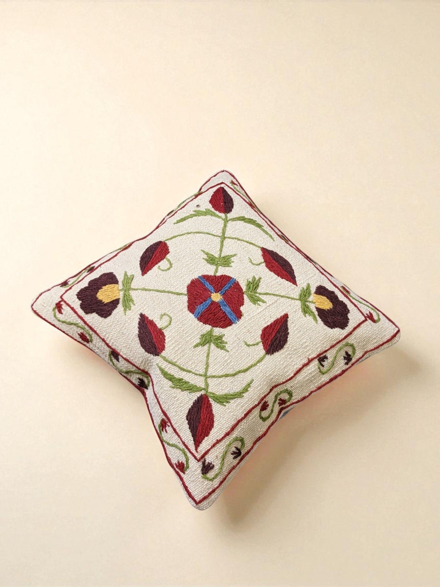 Suzani Hand Embroidered Cushion Cover - 45 x 45 cm