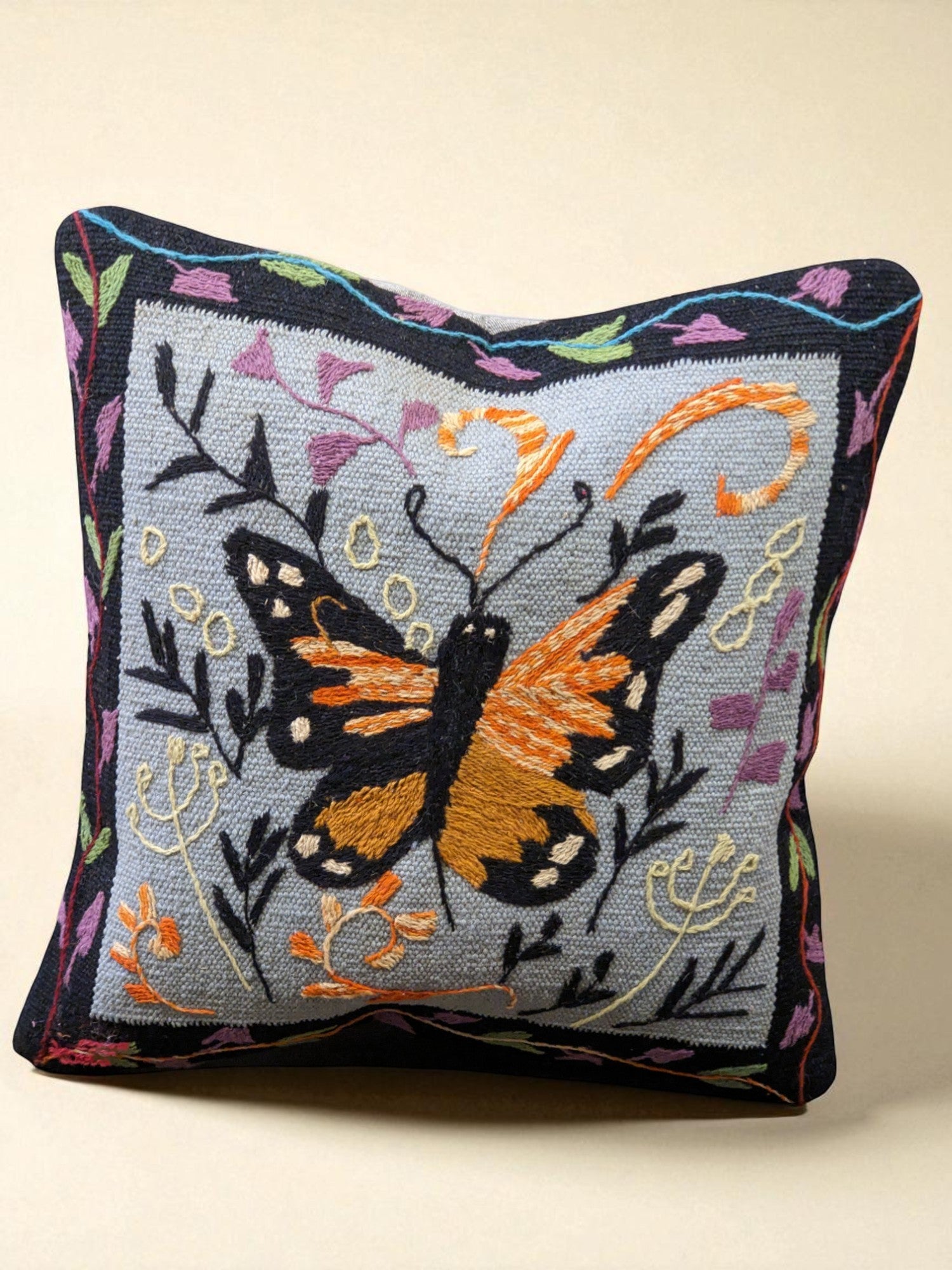Suzani Hand Embroidered Cushion Cover - 45 x 45 cm