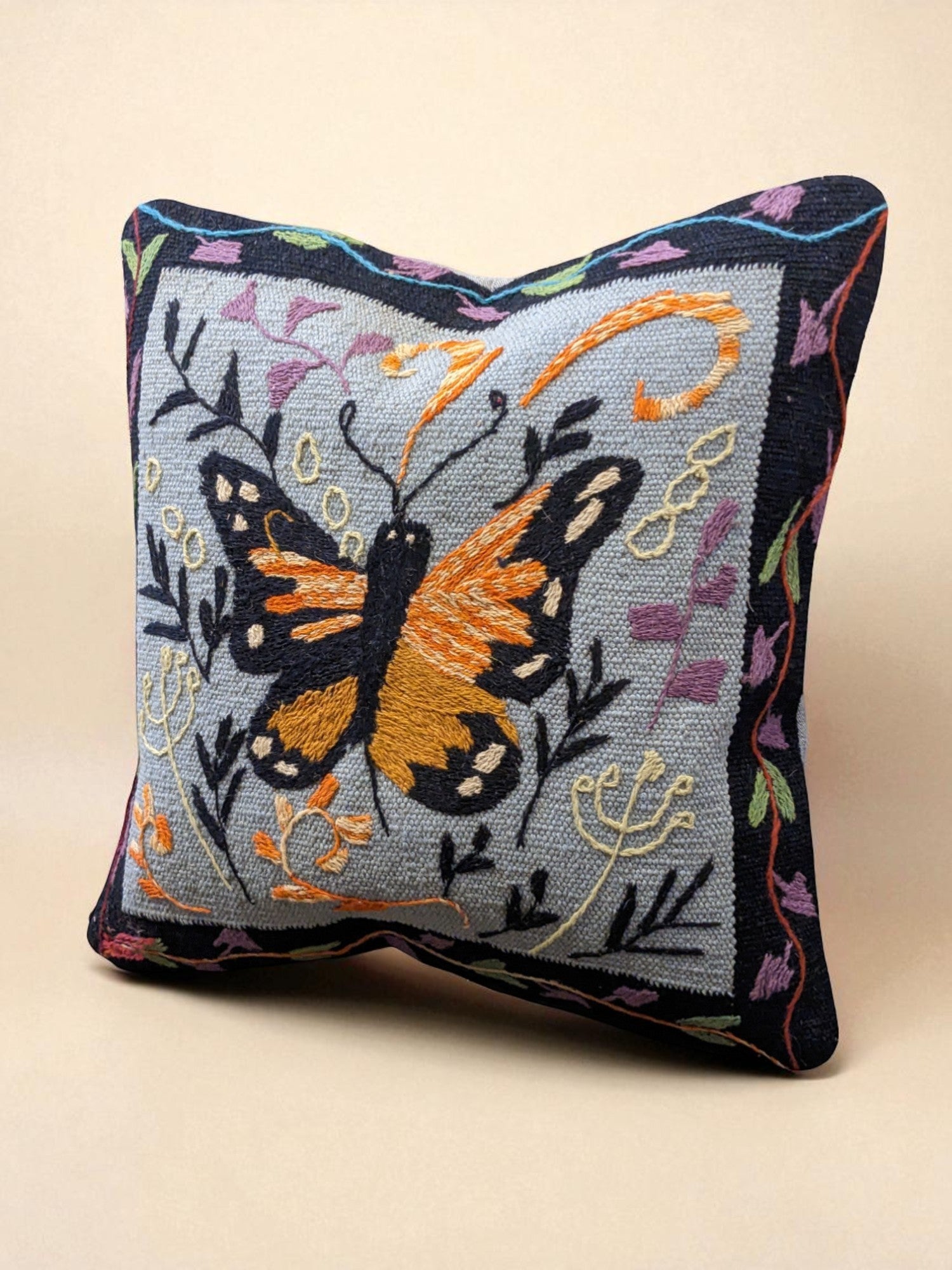 Suzani Hand Embroidered Cushion Cover - 45 x 45 cm