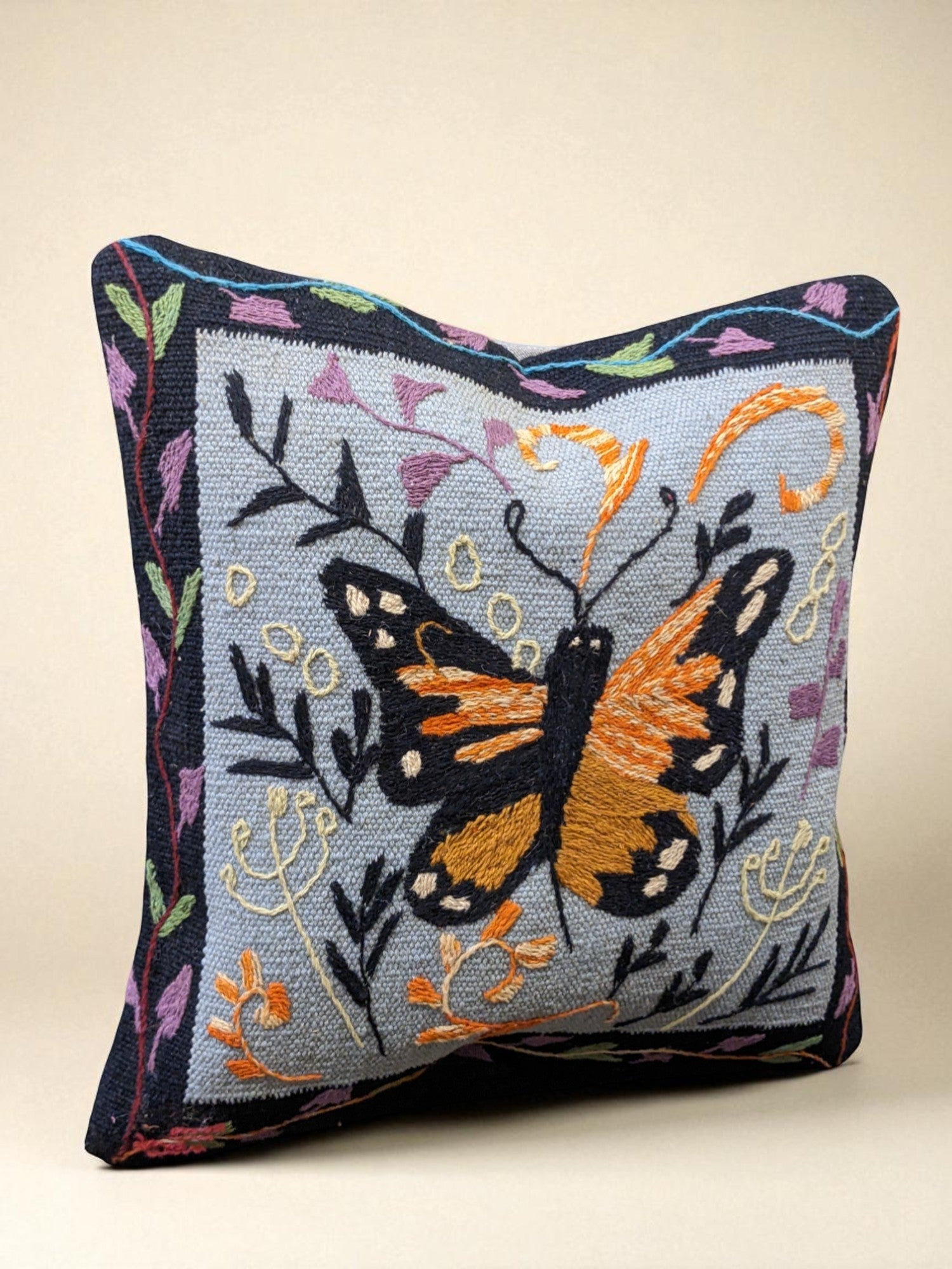 Suzani Hand Embroidered Cushion Cover - 45 x 45 cm