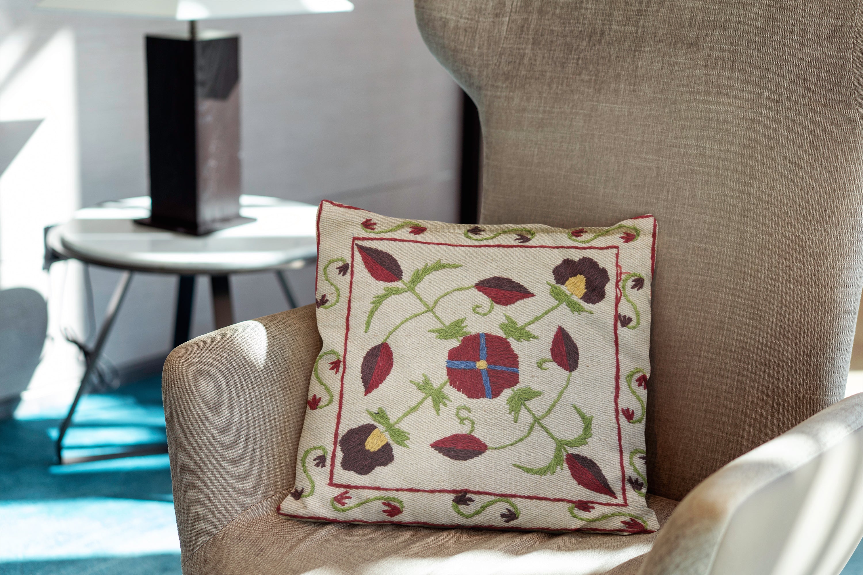 Suzani Hand Embroidered Cushion Cover - 45 x 45 cm