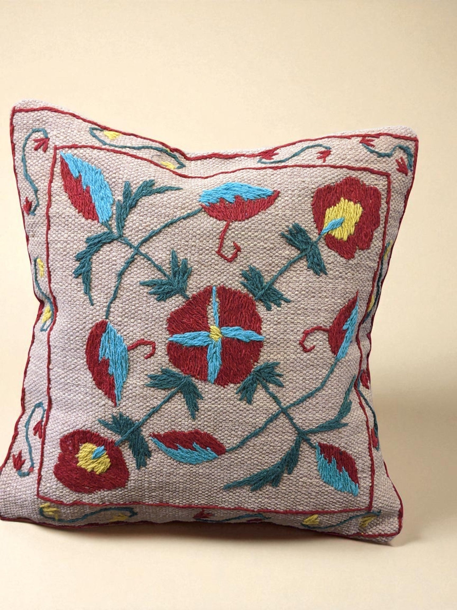 Suzani Hand Embroidered Cushion Cover - 45 x 45 cm