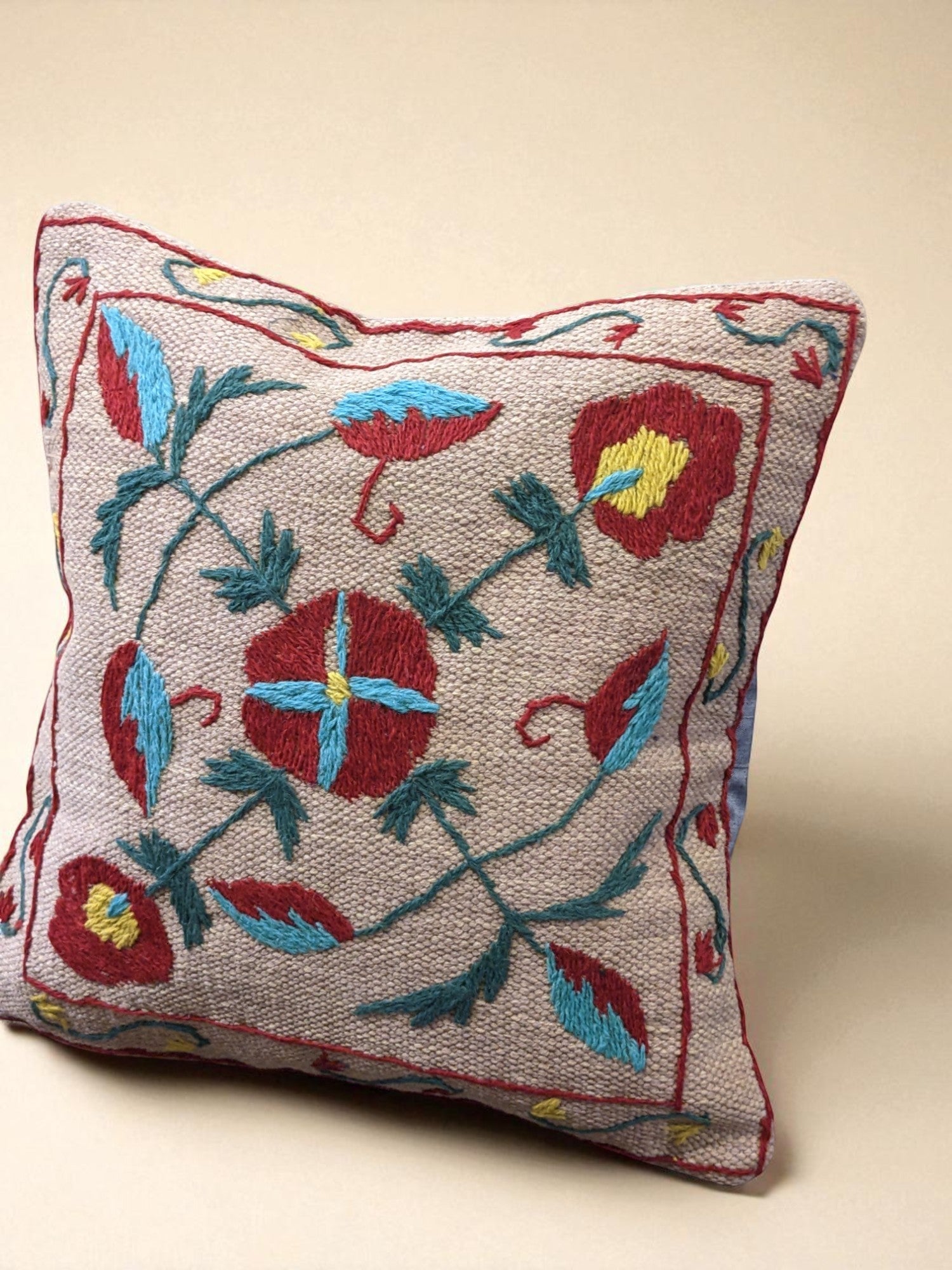 Suzani Hand Embroidered Cushion Cover - 45 x 45 cm