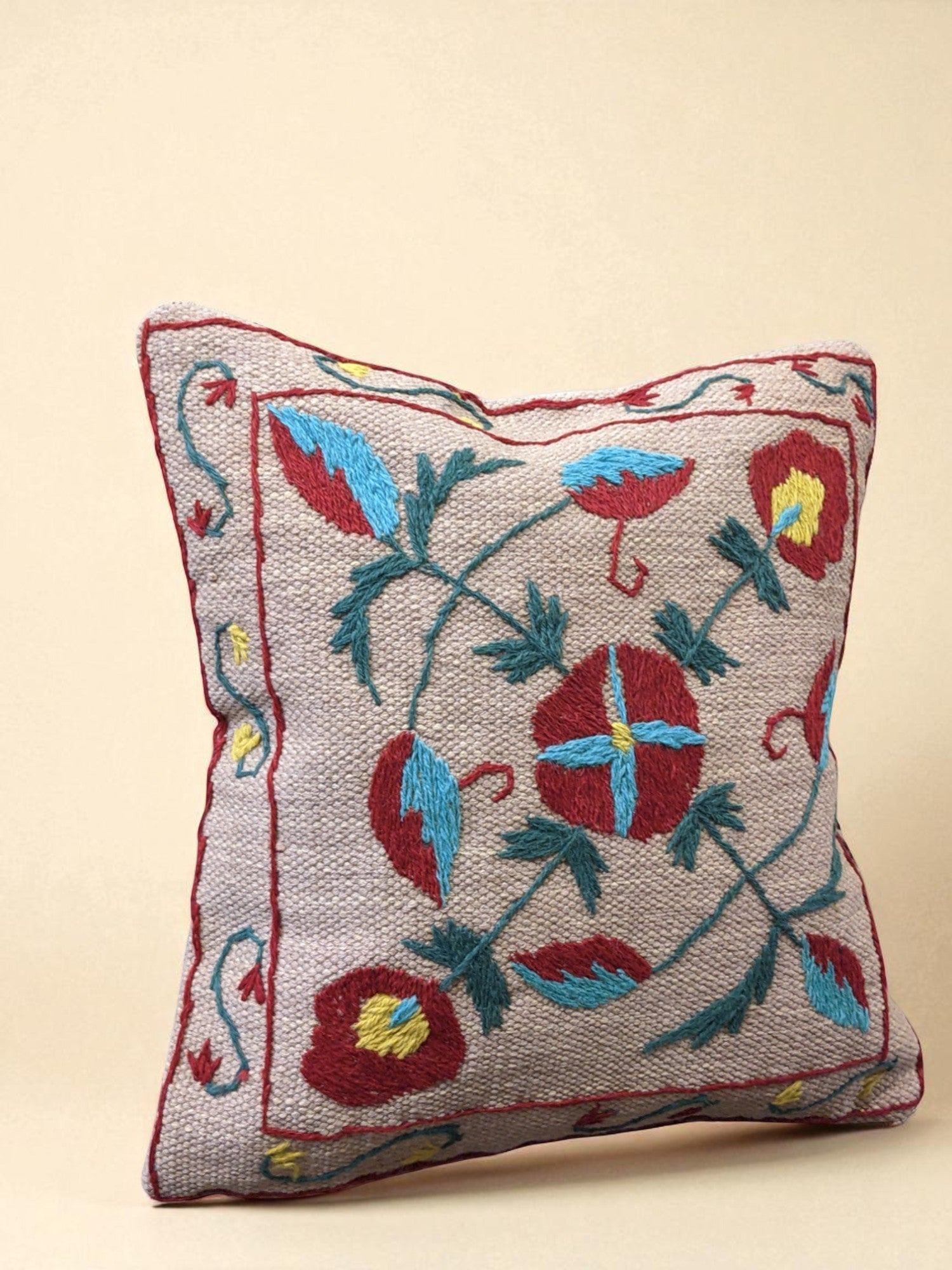 Suzani Hand Embroidered Cushion Cover - 45 x 45 cm