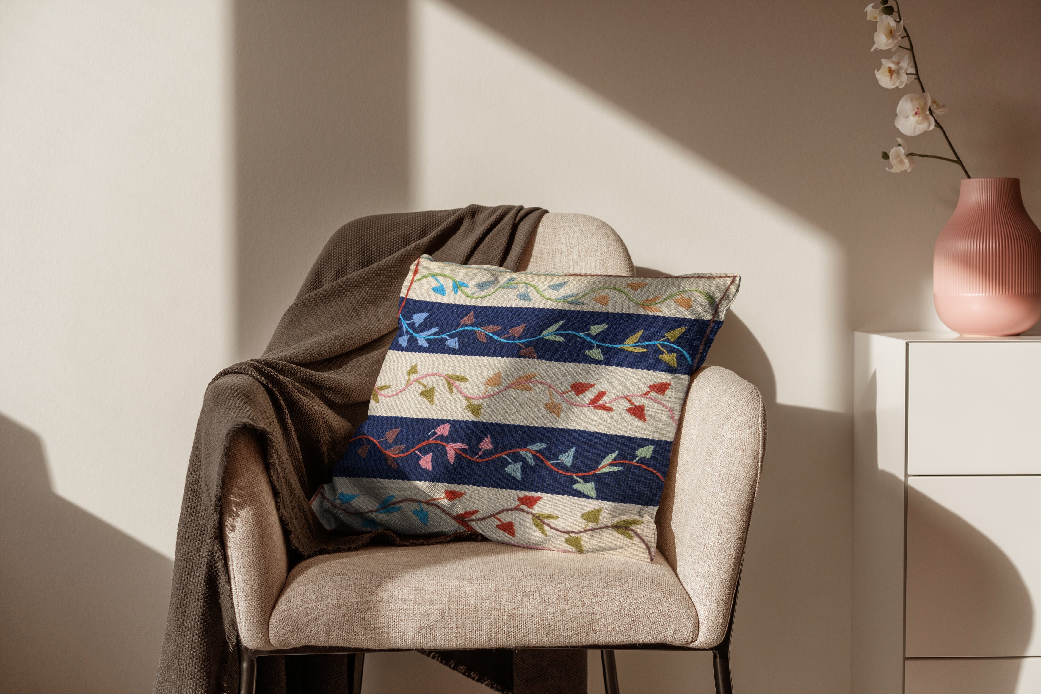 Suzani Hand Embroidered Cushion Cover - 45 x 45 cm