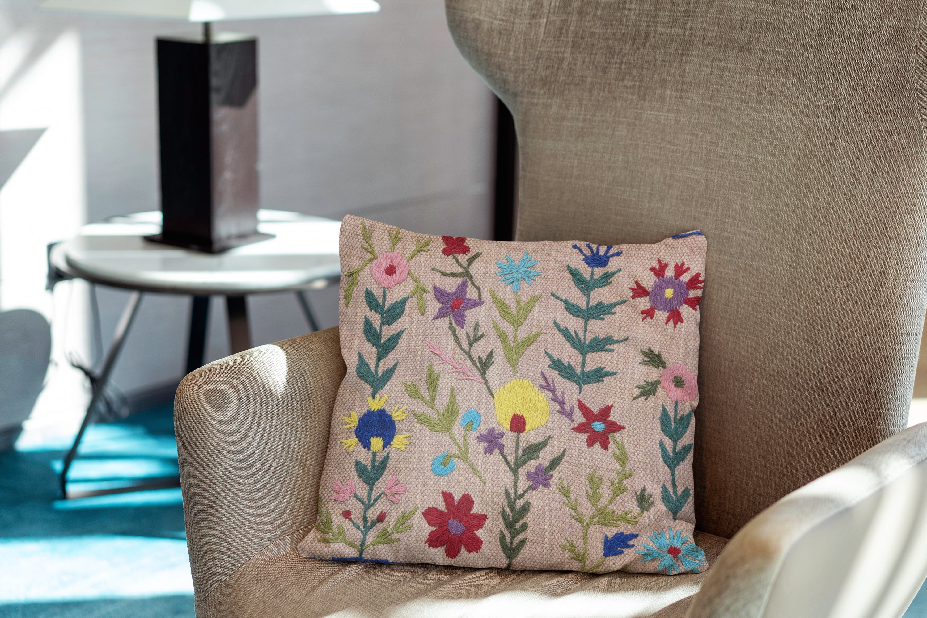 Suzani Hand Embroidered Cushion Cover - 45 x 45 cm